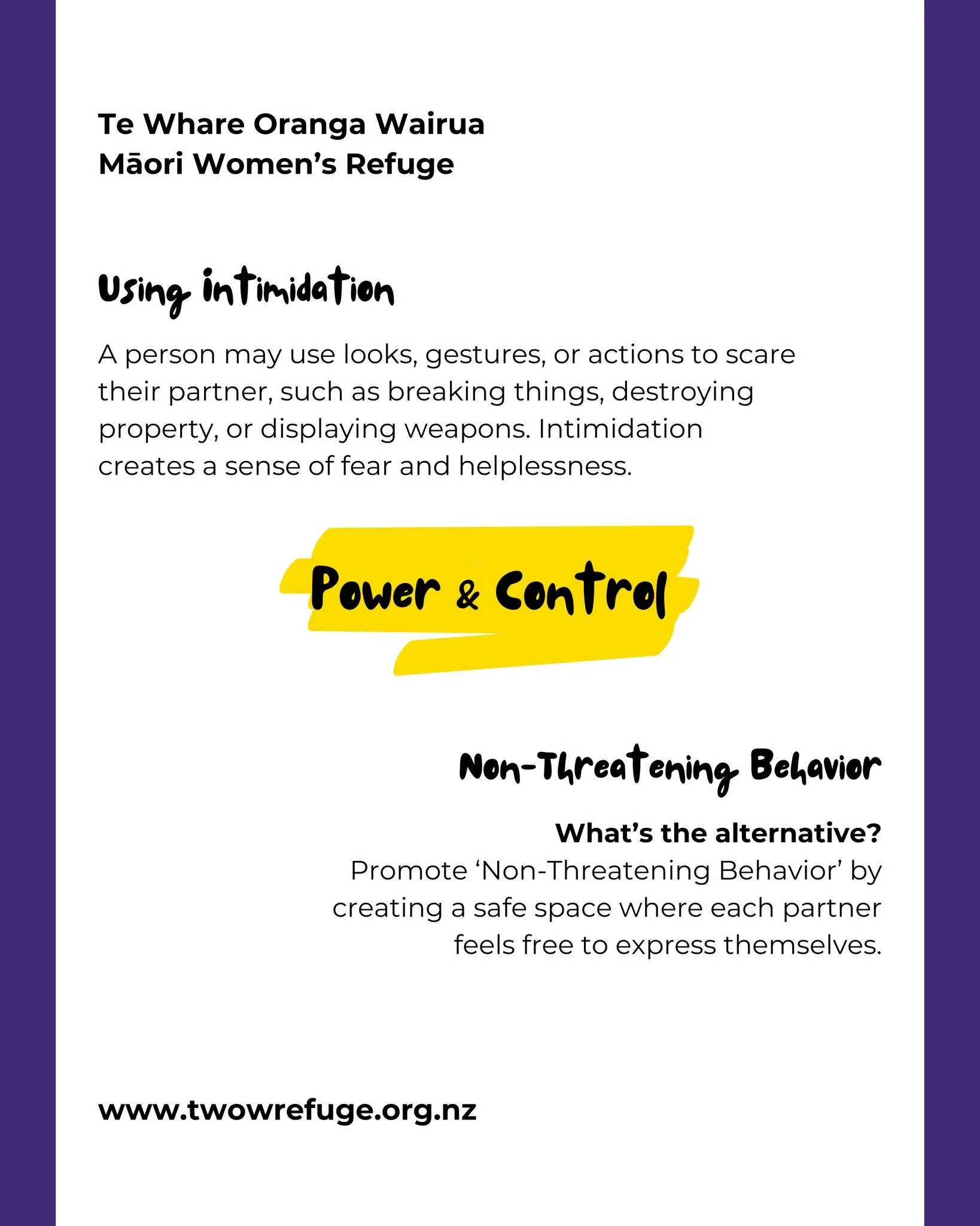Understanding family violence is the first step to ending it.

The Power and Control Wheel shows behaviours that can dominate or harm a partner, while the Equality Wheel highlights respectful actions that build healthy relationships.

Today, we&rsquo