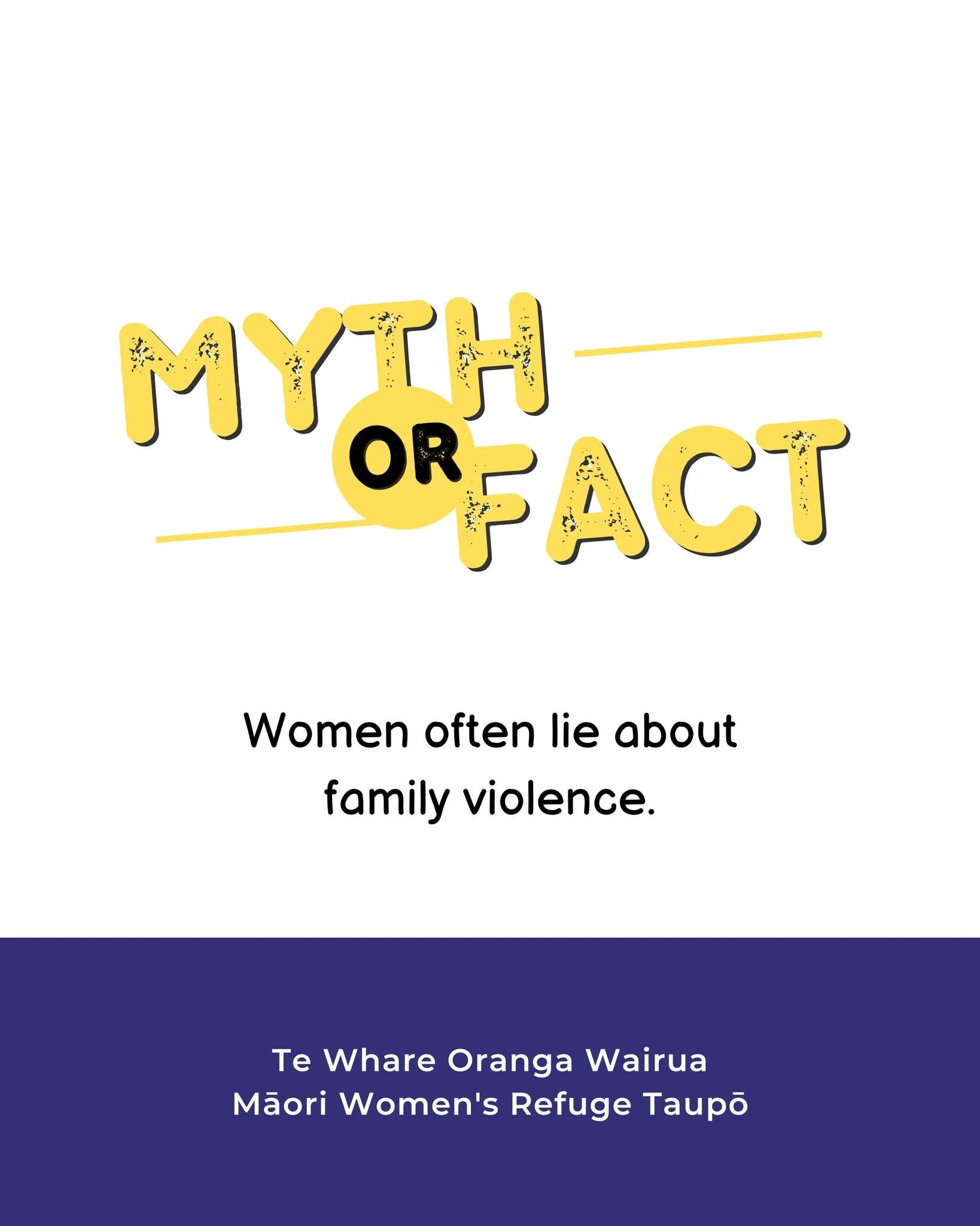 Myth or Fact? 🤔 Women often lie about family violence. 

Myth! False allegations are extremely rare. Family violence is often underreported for fear of not being believed.

Let's focus on addressing the root causes and supporting those affected.