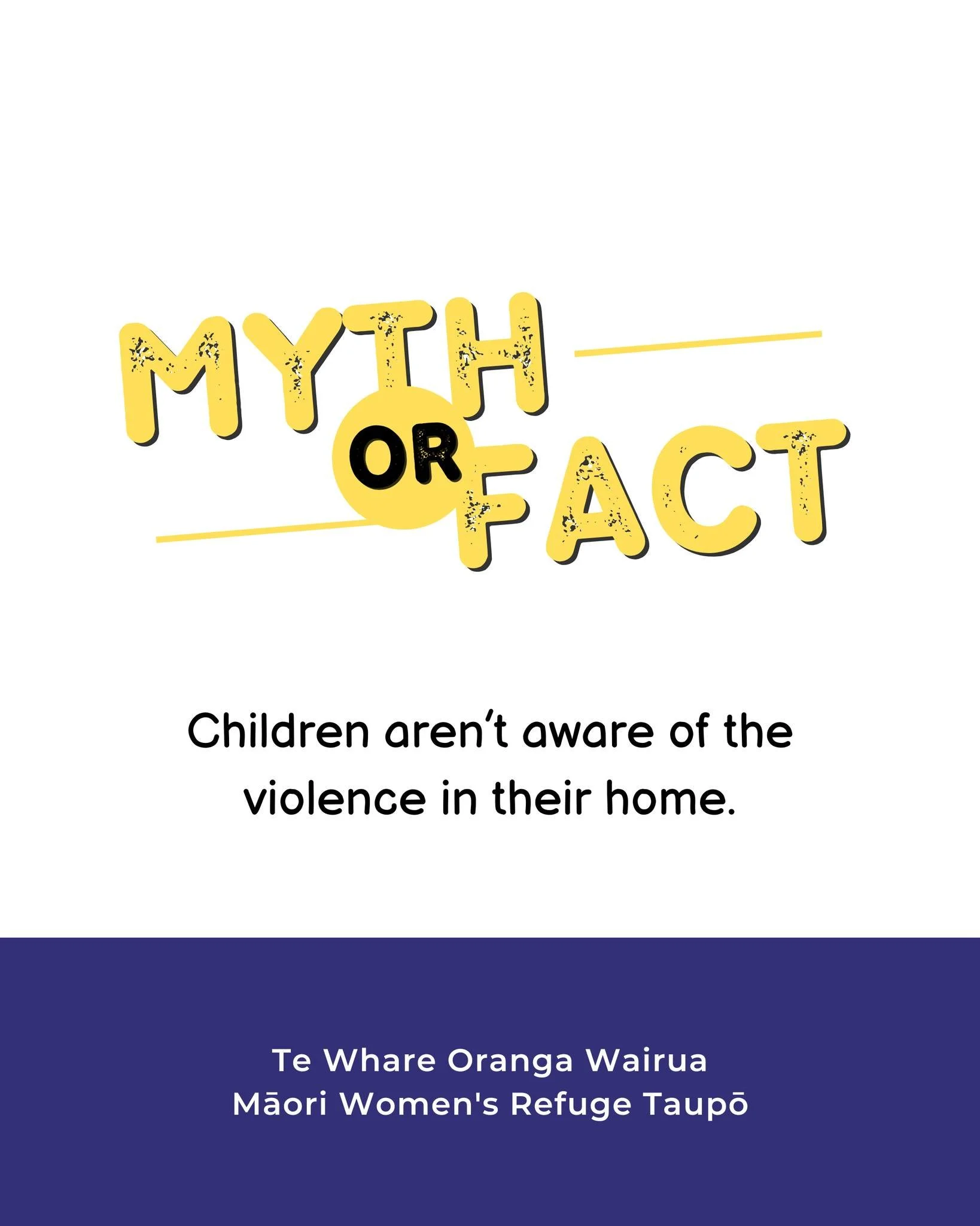 Myth or Fact? 🤔 Children aren&rsquo;t aware of the violence in their home.

Myth! Studies show that most children are aware of the violence directed at parent being abused. 

Reach out for ways you can support children who witness family violence.