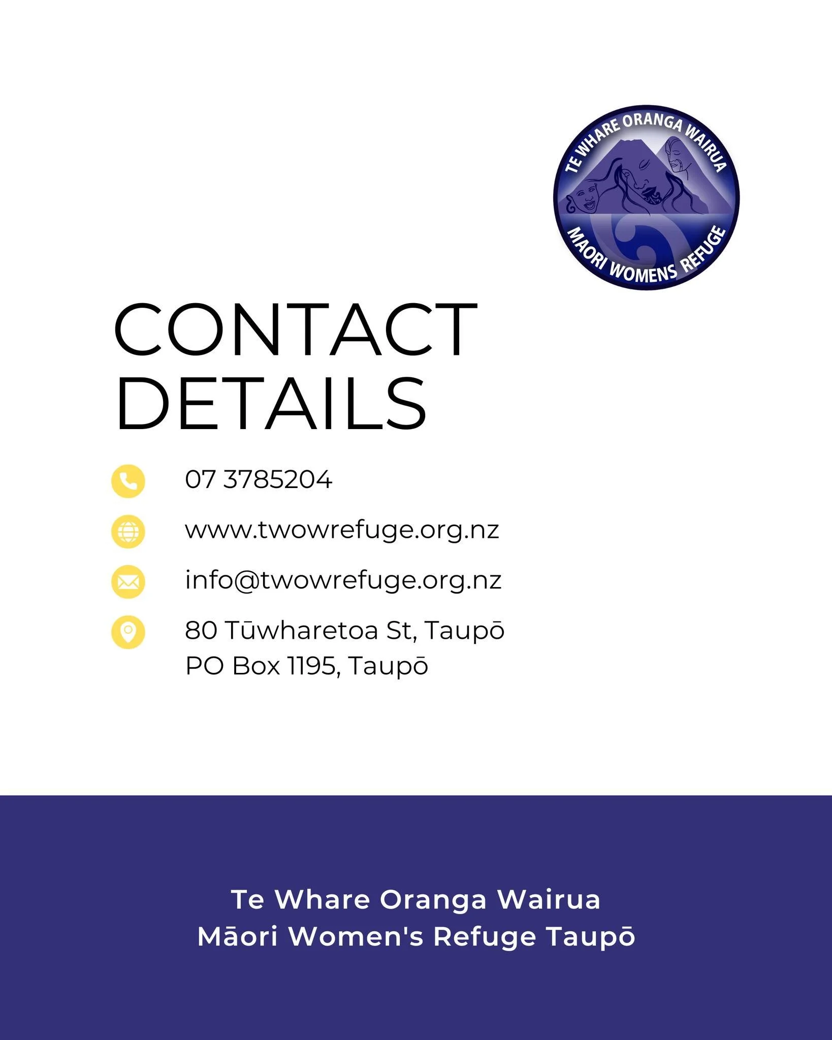 Our Kaupapa is to empower and support whānau-ora (wellness) for those who choose to live free from violence and abuse in all its forms.

Te Whare Oranga Wairua Māori Women's Refuge provides free and confidential support including 24/7 crisis support,