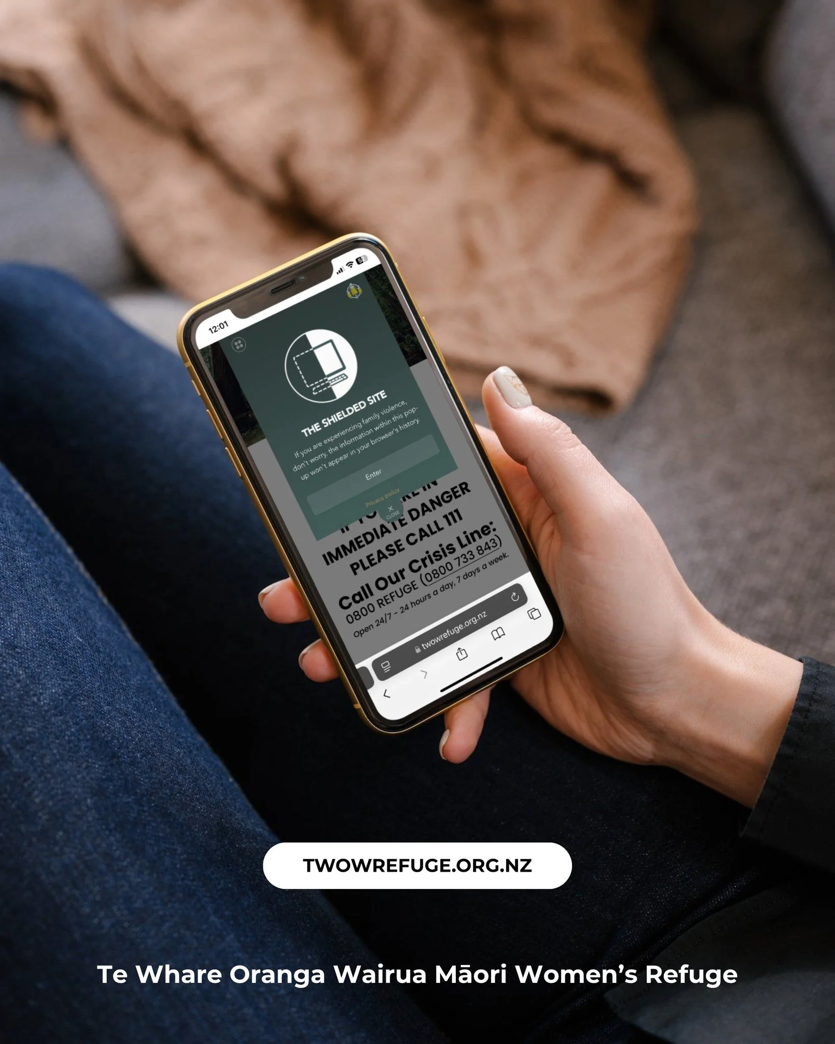 Have you ever noticed the small shield icon on some New Zealand websites?

The Shielded Site is a free tool created by Women's Refuge to help people experiencing family violence access support safely. By clicking the shield icon, users can enter a se