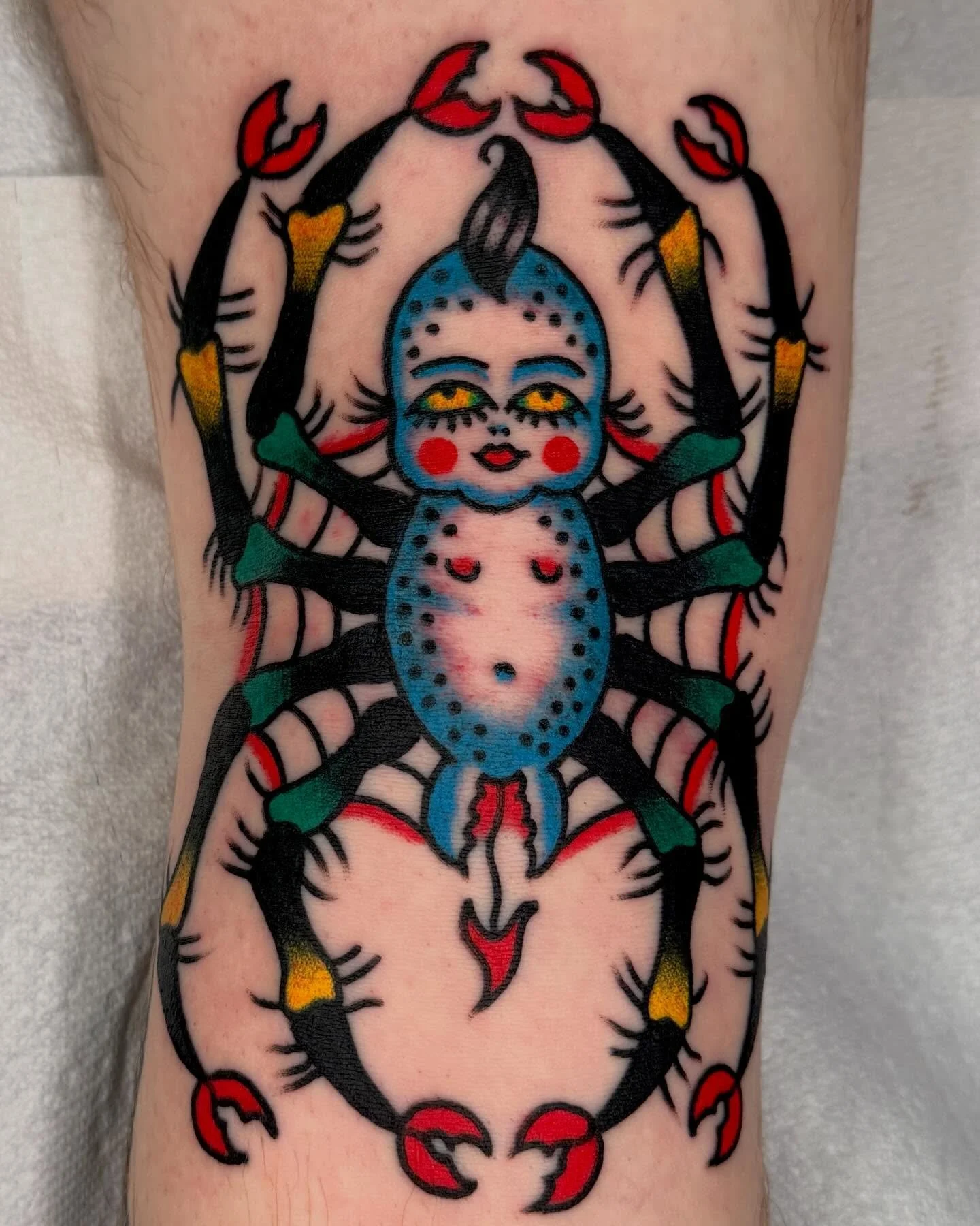 Cute one picked off the wall for Khael! 🍼🕷️ made at @showtimetattooco