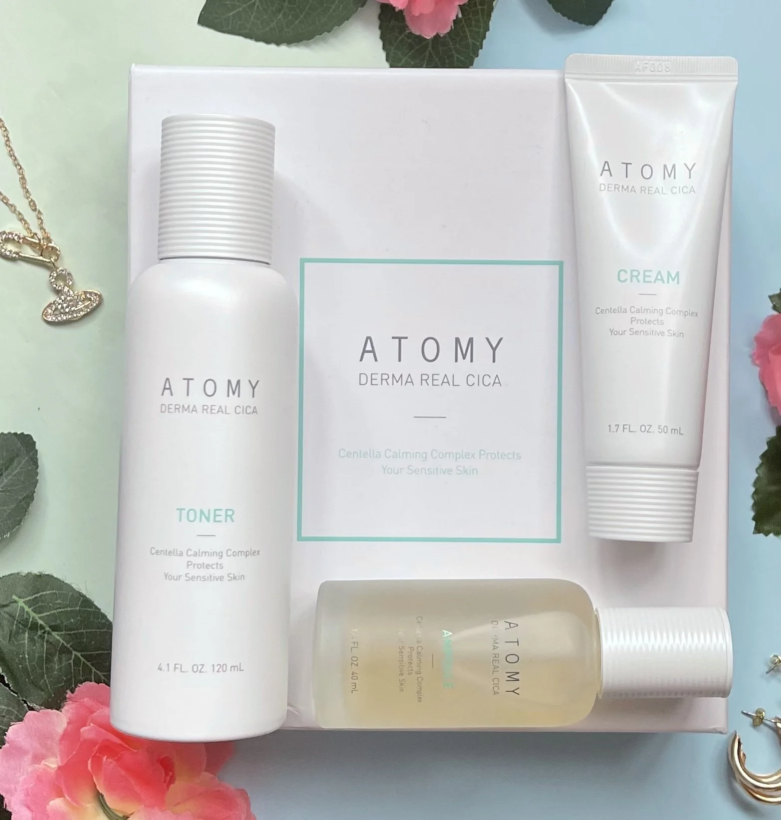ATOMY Derma Real Cica Toner Ampoule Cream Set