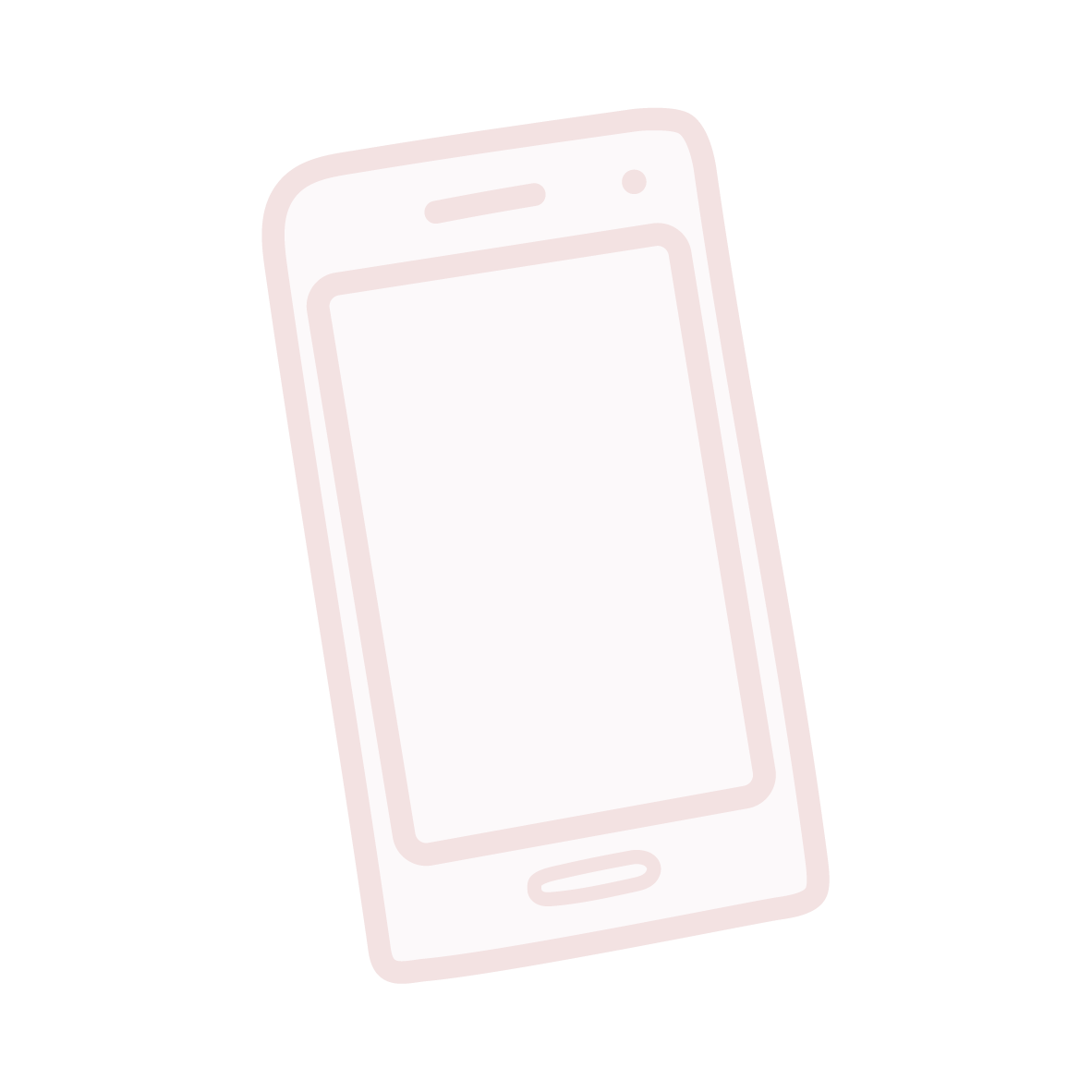 Outline of a smartphone with a large screen and a front-facing camera.