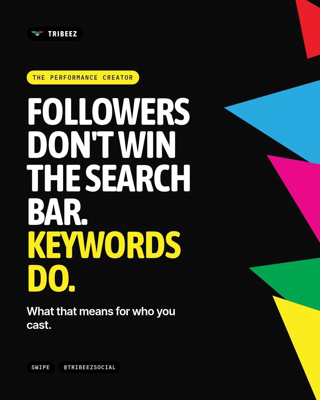 Followers don't win the search bar. Keywords do. 🔎

The creators who show up in search aren't always the biggest. They're the ones who say the words people type. Swipe for the search-ready brief, and save it for your next campaign 📌

Don't make ads