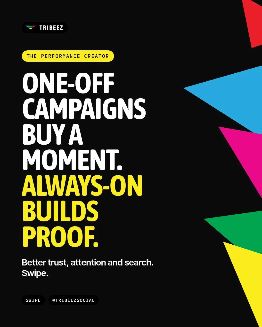 One-off campaigns buy a moment. Always-on builds proof.

91% of brands now run always-on creator programmes. Swipe for why it wins on trust, attention and search, and what it looks like for Jet Home and Flash x MTN.

Save this one for your 2027 plan.