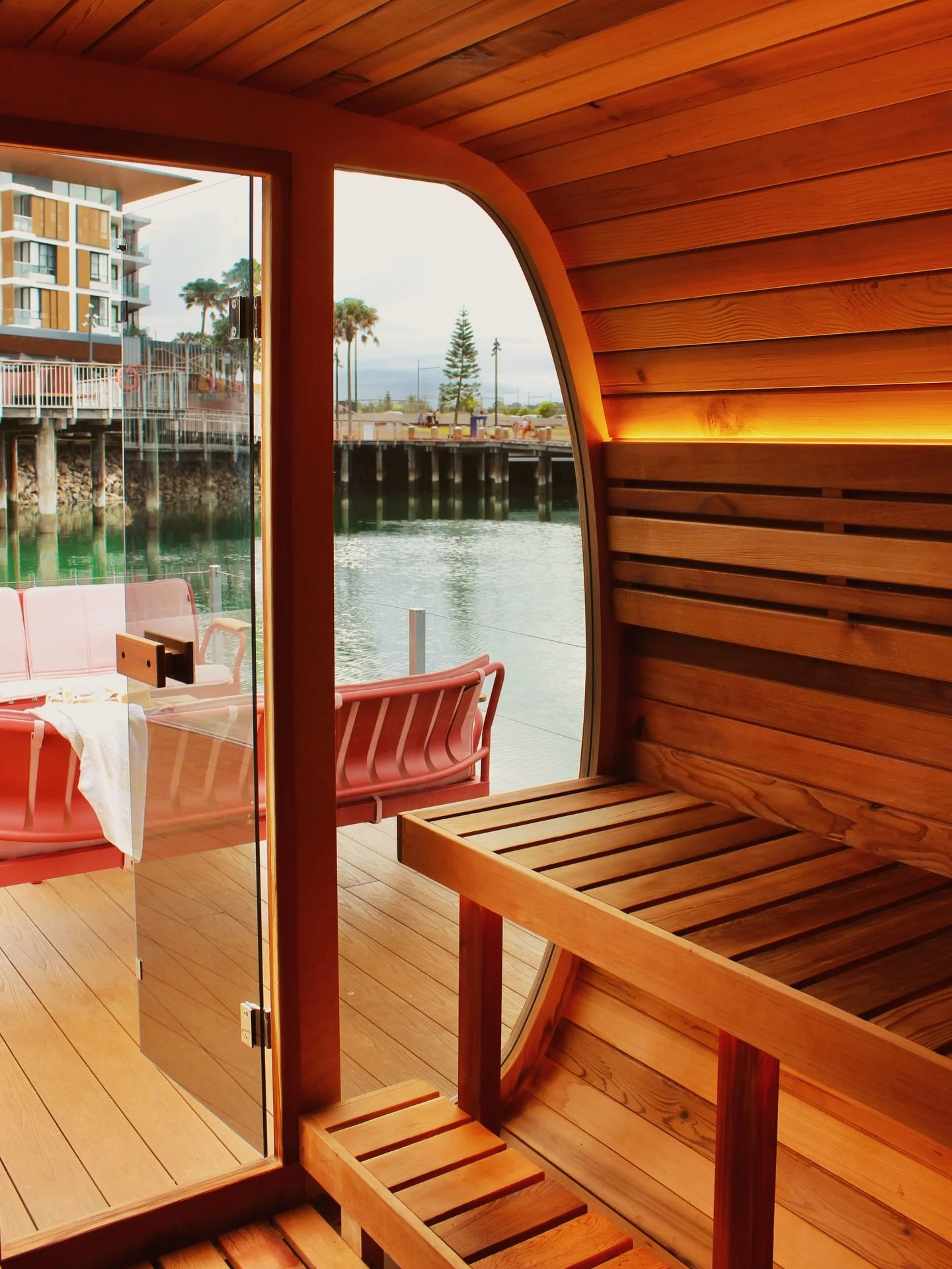 The sauna is finally in its official spot and looking amazing!! 🔥

Who are you bringing to the sauna? Tag them below! 

We can&rsquo;t wait to welcome you here soon 🙌🏼 

#FYP 
#floatingsauna 
#floatingsaunansw 
#visitnsw
#southcoastsauna