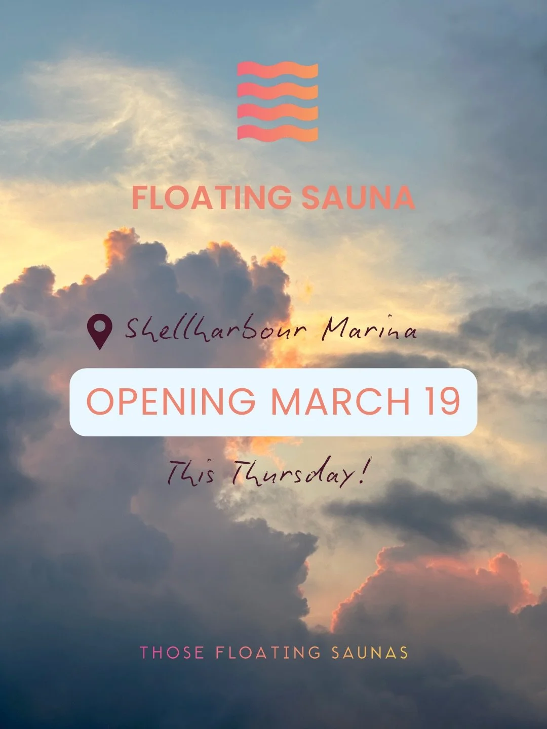 WE ARE OPENING THIS WEEK!! 

You&rsquo;ve been soo patient and we are so excited to be opening this Thursday! 🔥 

Our website is live and you are able to book your sauna session now. 

See you at the sauna! 

#floatingsauna 
#floatingsaunansw 
#visi