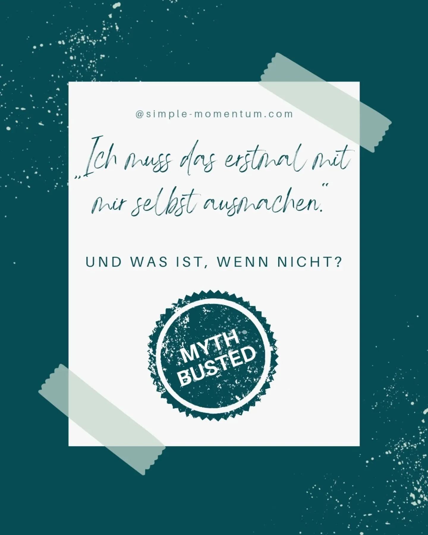 Klingt stark. Reif. Autonom. Und manchmal ist es das auch: ein sinnvoller Moment der Selbstsortierung, bevor du sprichst, handelst oder reagierst. Aber oft ist dieser Satz weniger St&auml;rke als Selbstschutz. Ein Versuch, Chaos zu kontrollieren, bev