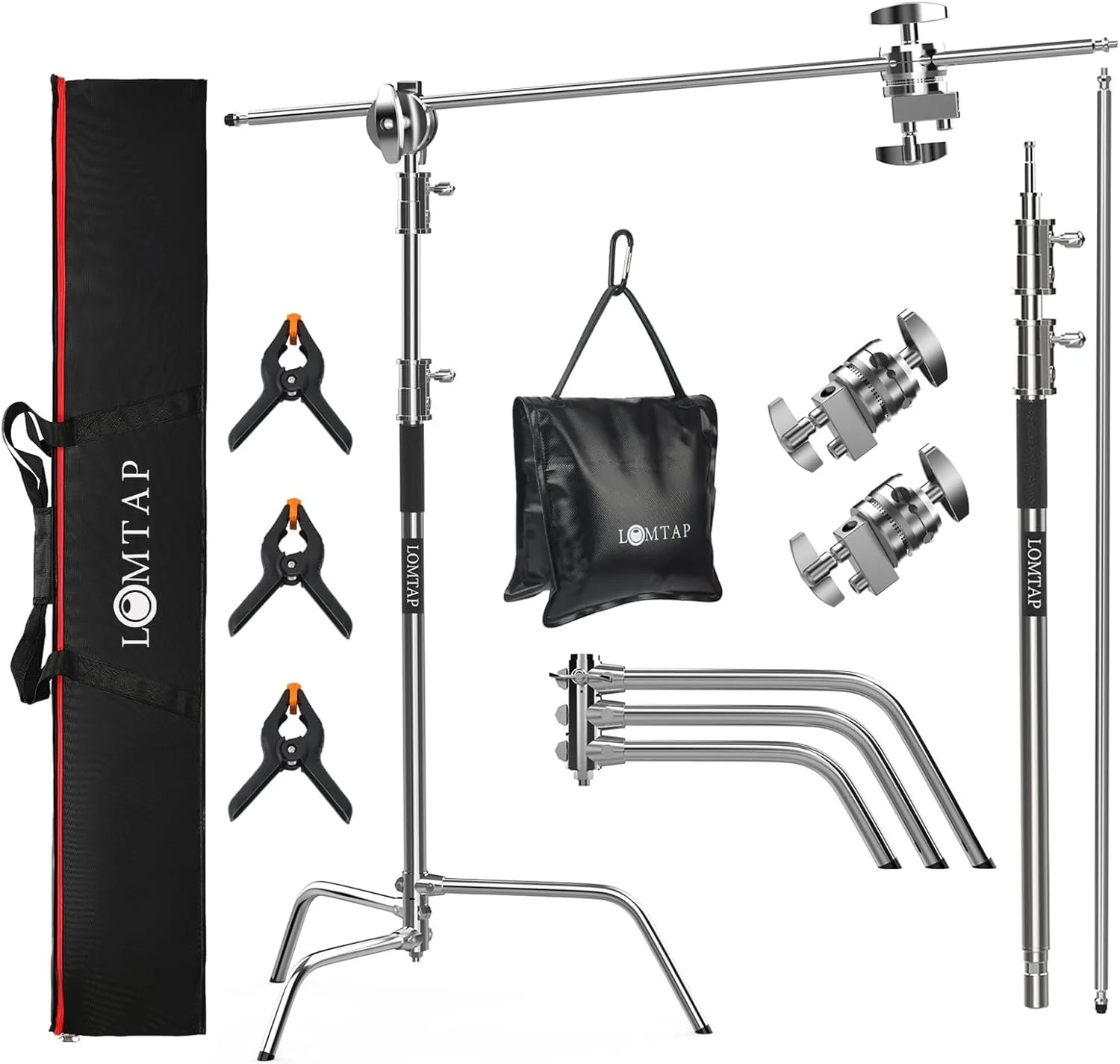 LOMTAP C Stand Light Stand Stainless Metal Photography Kit