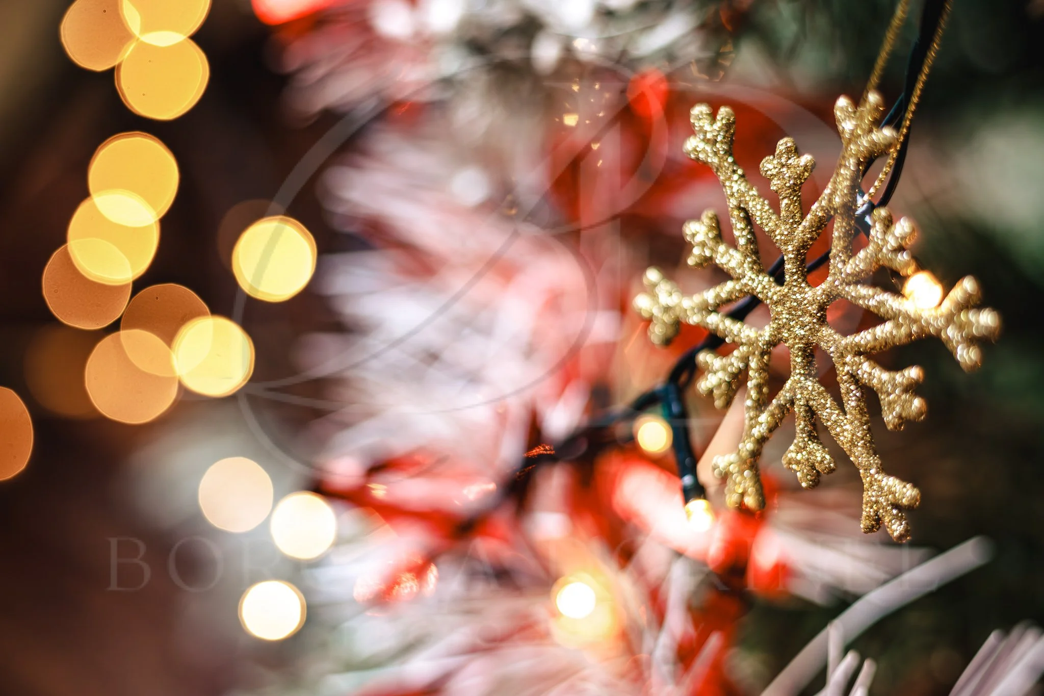 Magical Christmas image with glowing lights and festive decor