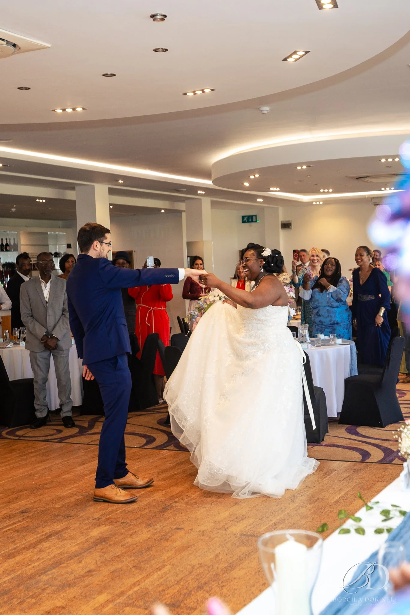 Authentic wedding photography Northamptonshire showing laughter and connection
