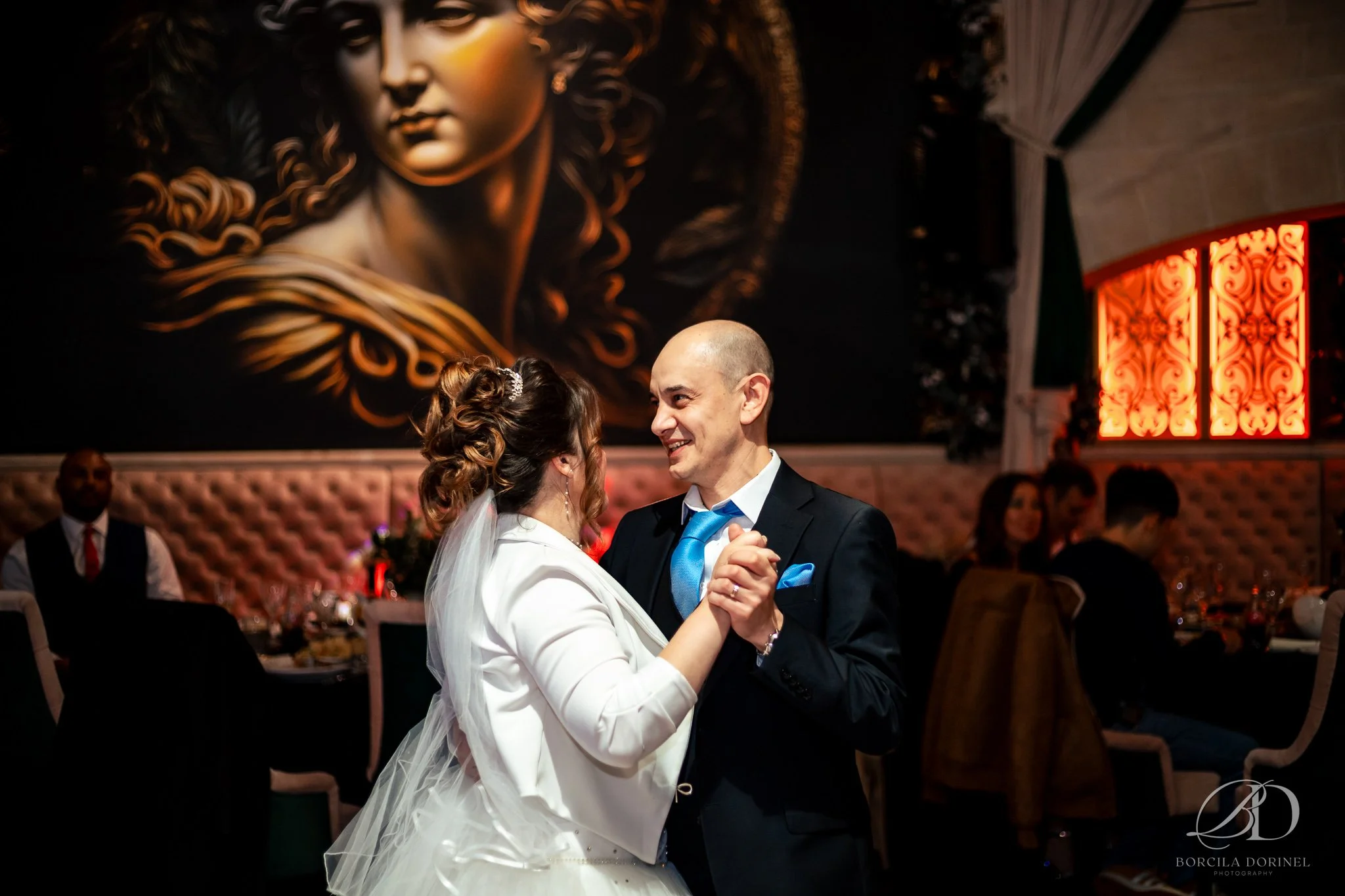 Wedding photography portfolio: couple first dance at reception captured by borcila dorinel photography documentary wedding photographer in northampton natural storytelling for relaxed couples