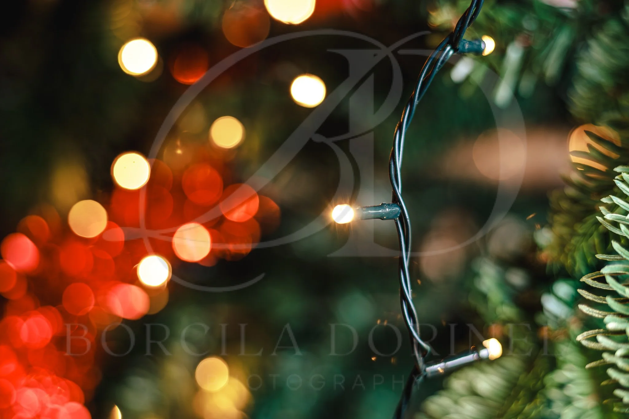 High quality Christmas background photo with warm holiday lights