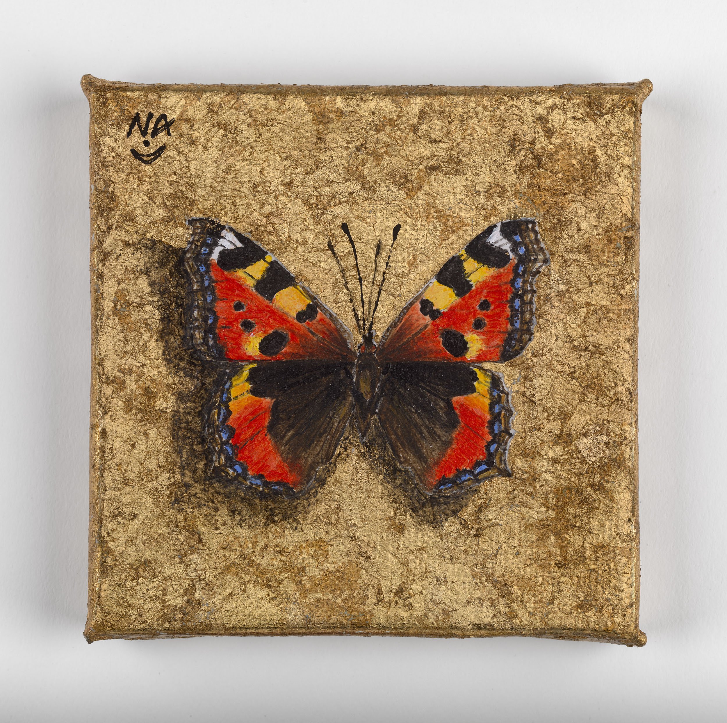'Tortoiseshell' - Acrylic and metal leaf on canvas