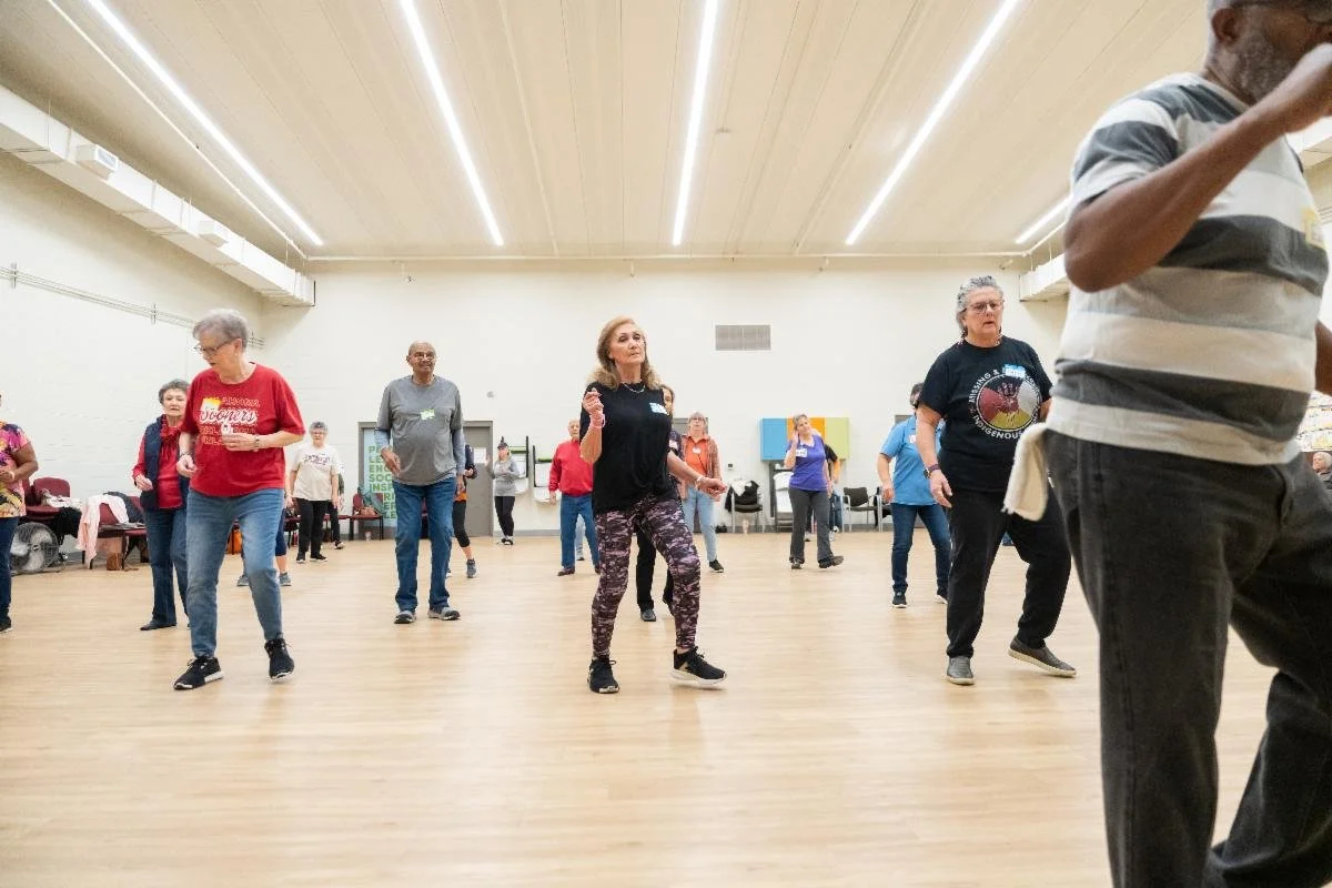 line dancing at LIFE's Senior Center
