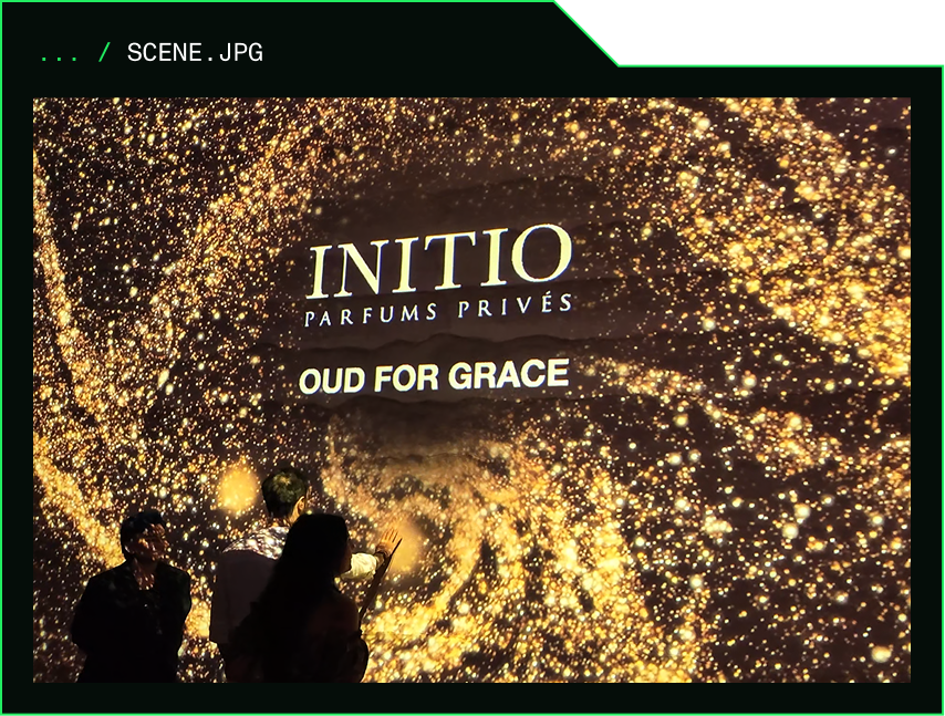 INITIO Oud for Grace interactive projection installation in Dubai