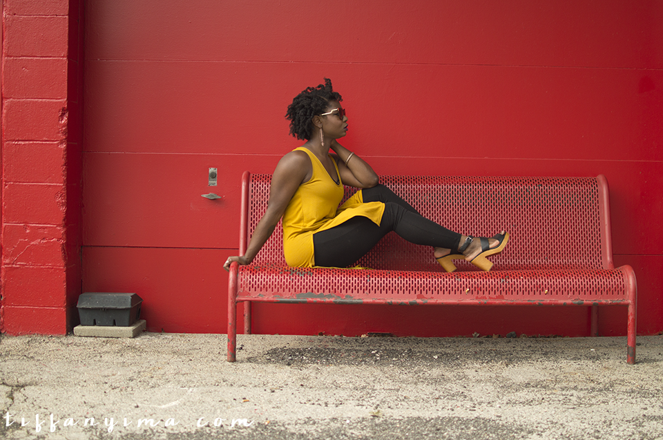 Mustard Yellow Tunic + Black Motorcyle Jacket| Fall Transition