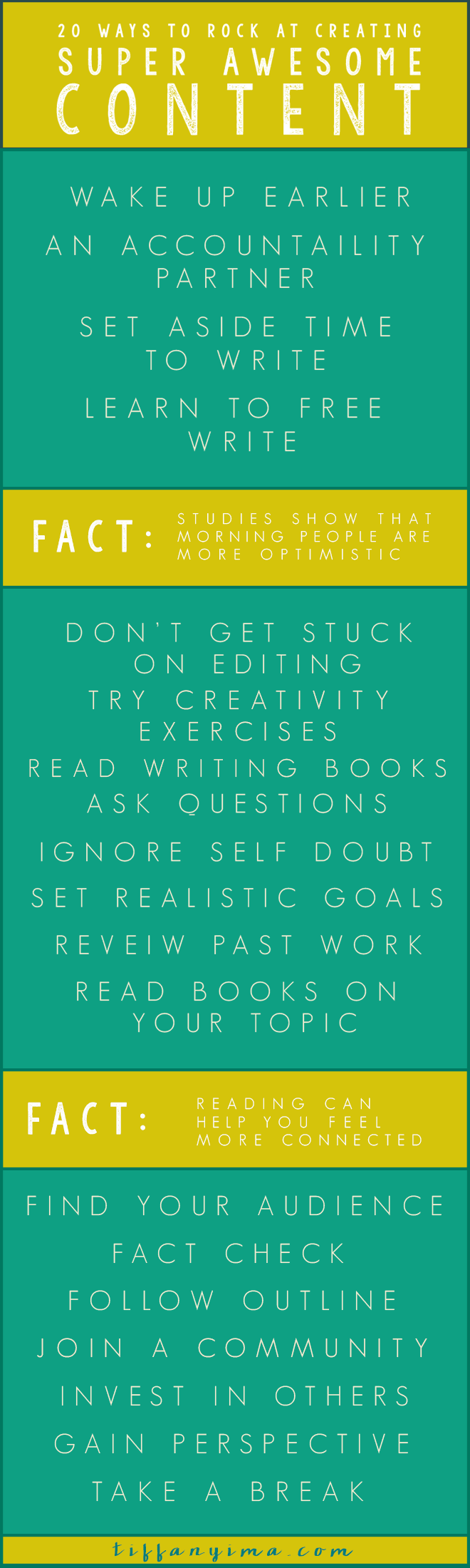 20 WAYS TO ROCK AT CREATING SUPER AWESOME CONTENT — Tiffany Ima