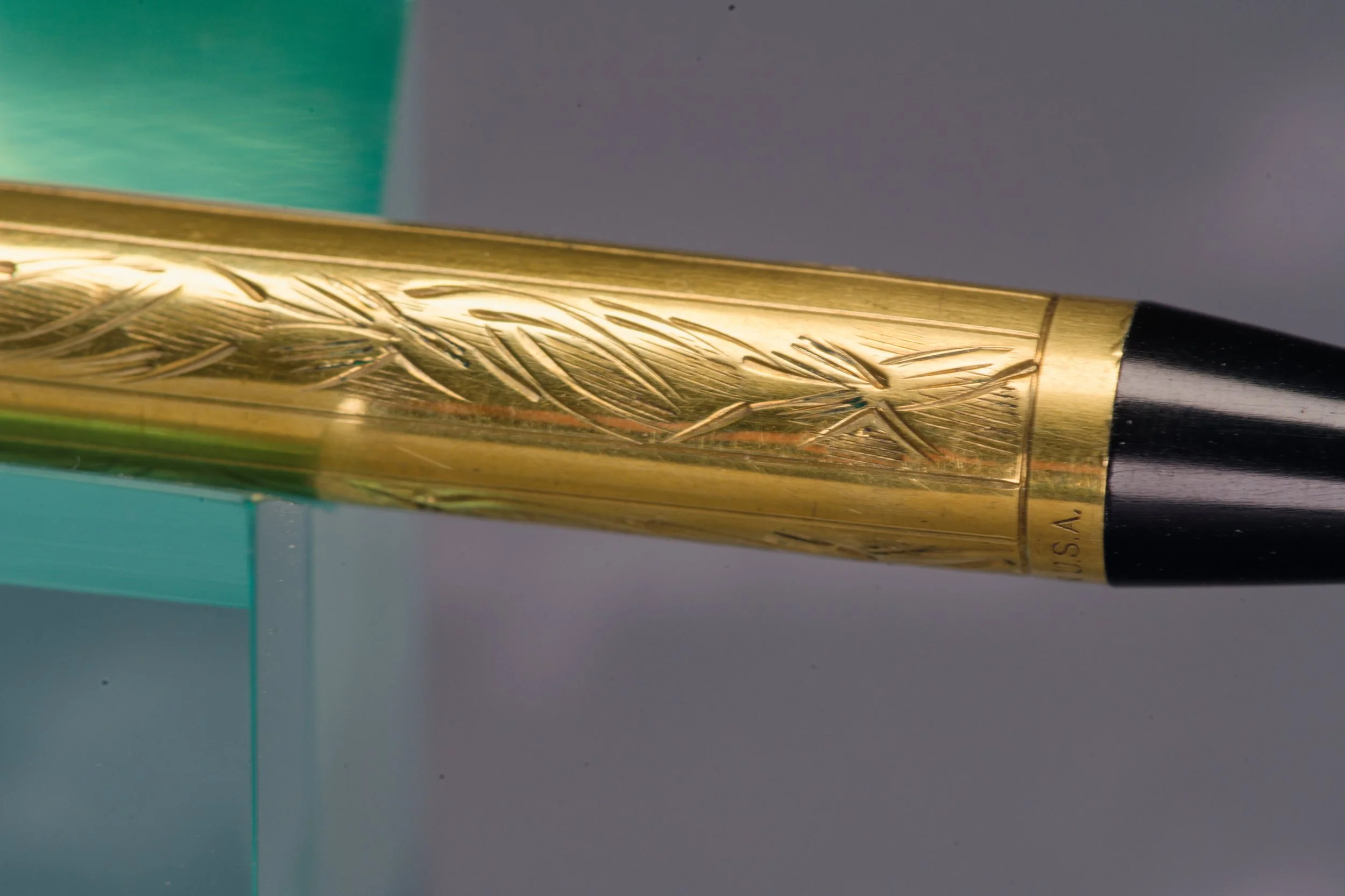 Waterman Gold Filled Ring Top Pencil with Pansy Pattern