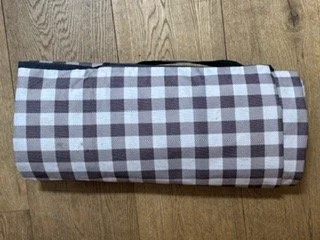brown checked picnic rug - left at Basdaydos
