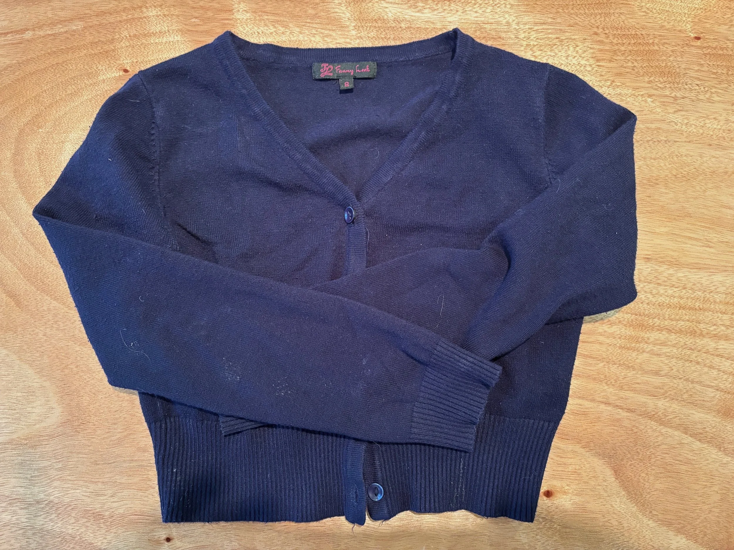 Blue cardigan (age 8)  22/02/26  - LHH