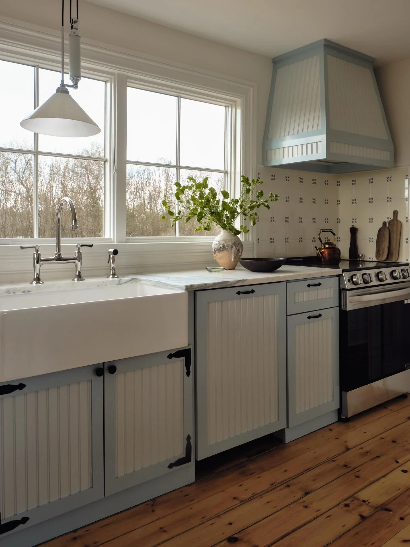 When the budget is tight and the timeline is tighter, we start by exploring creative possibilities with paint. We were brought into this historic farmhouse project after demo and sheetrock were already complete so our options were limited. We layered