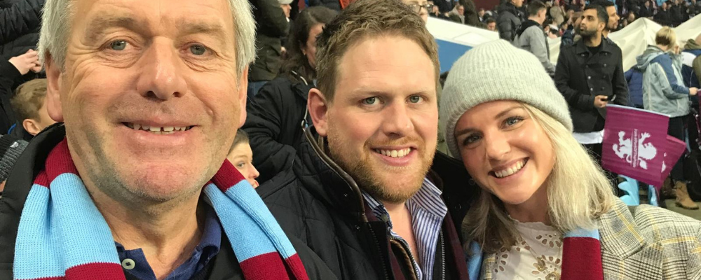 Rebecca Day and family at Aston Villa football game