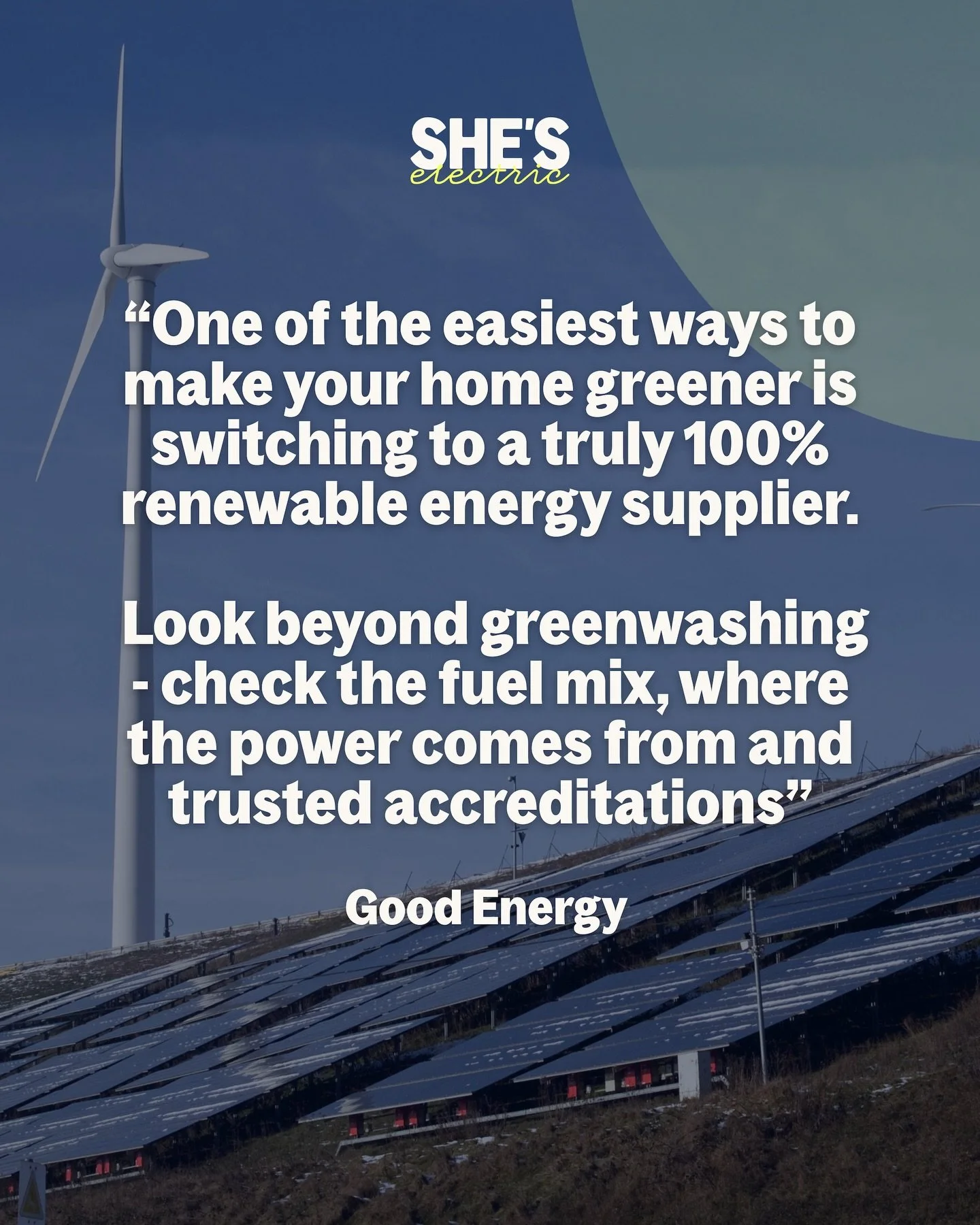 We love this advice that @goodenergyuk has shared with our community 💚

With so many big sustainability claims out there and plenty of greenwashing,&nbsp; it pays to take a leaf out of our own Carrie &lsquo;Martin Lewis&rsquo; Byrne&rsquo;s book and
