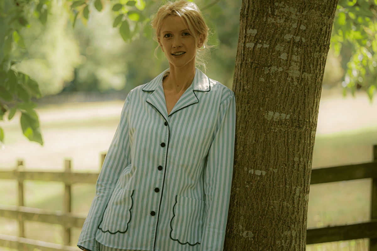 A model wearing Sian Esther pyjamas
