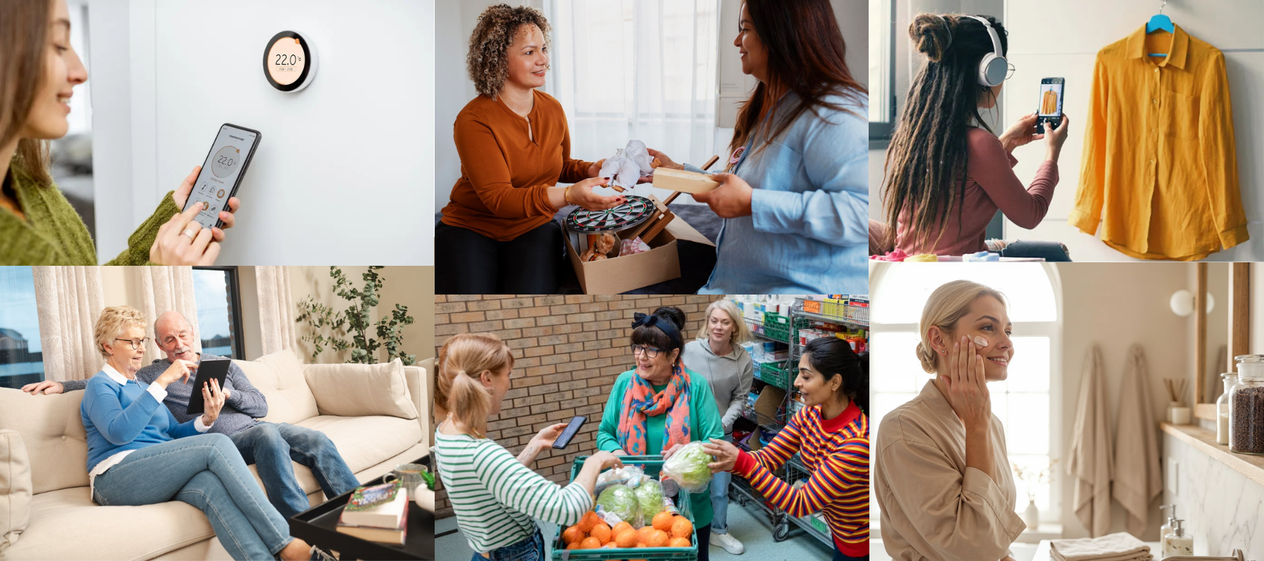 Sustainability vs convenience collage