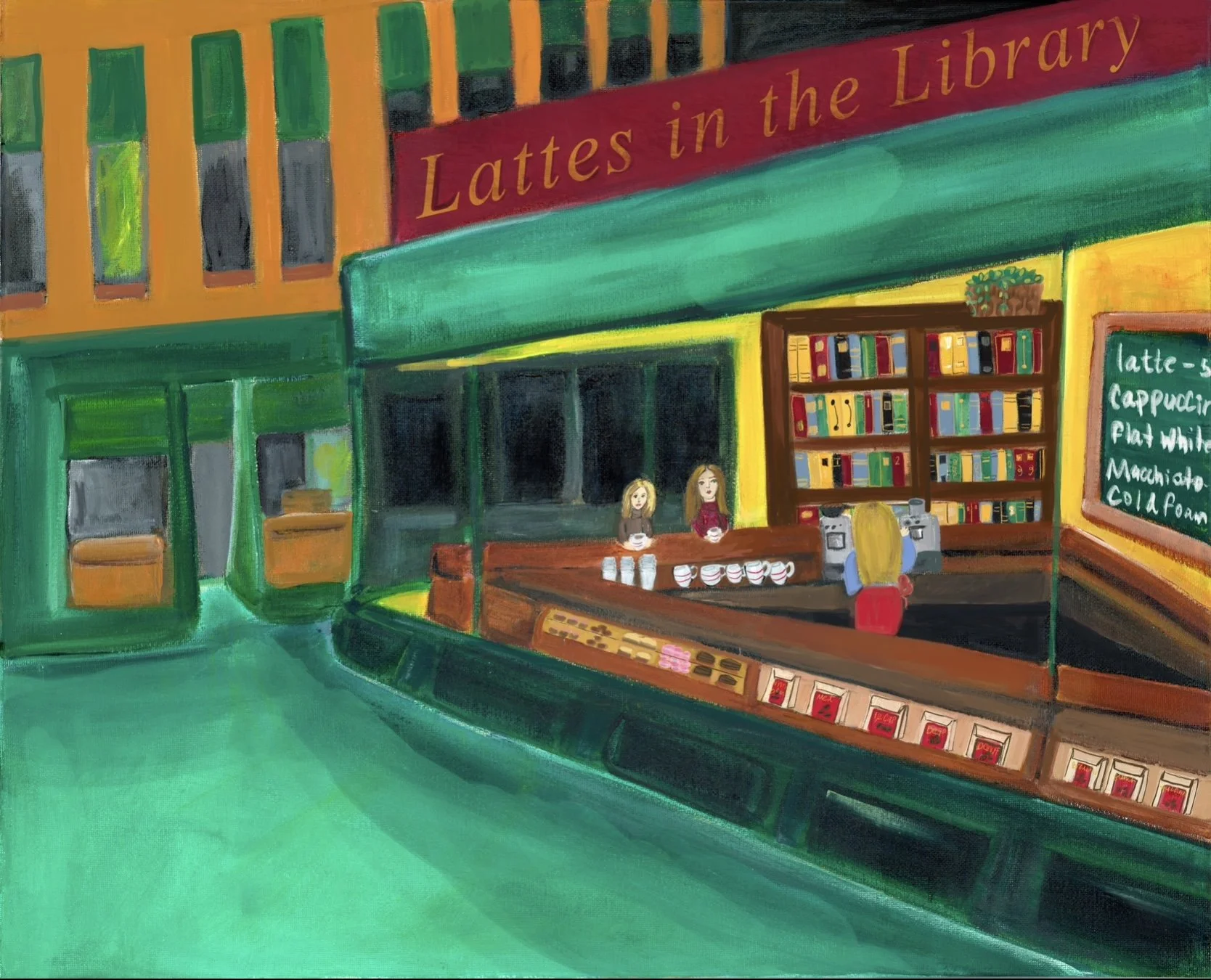 Print of Lattes in the Library