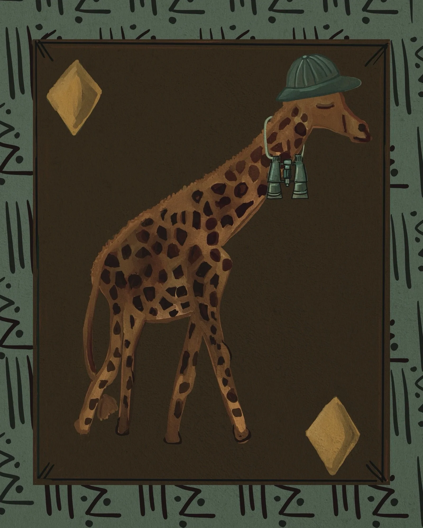 Print of Giraffe on Safari