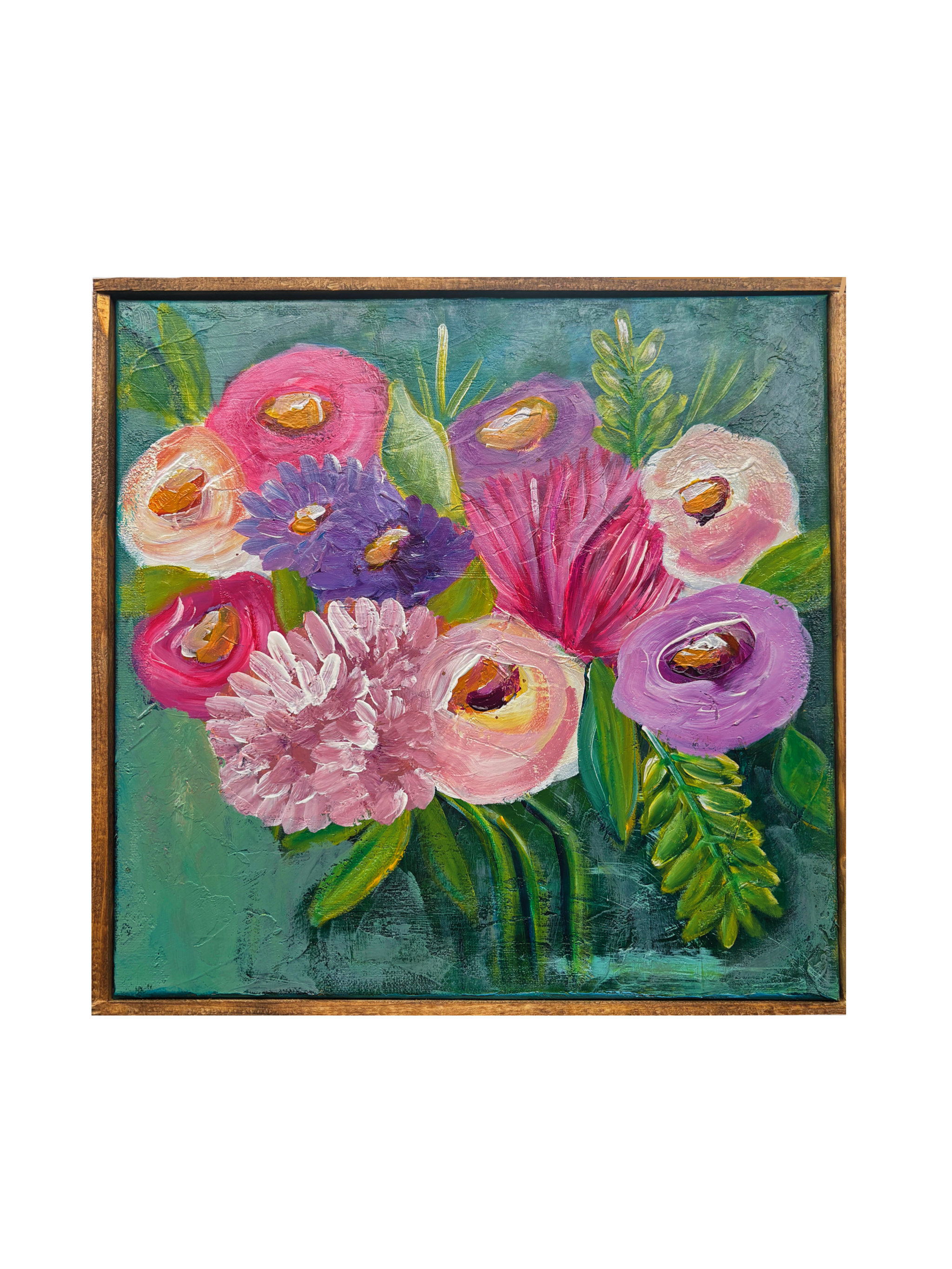 Sage Floral Bouquet Painting