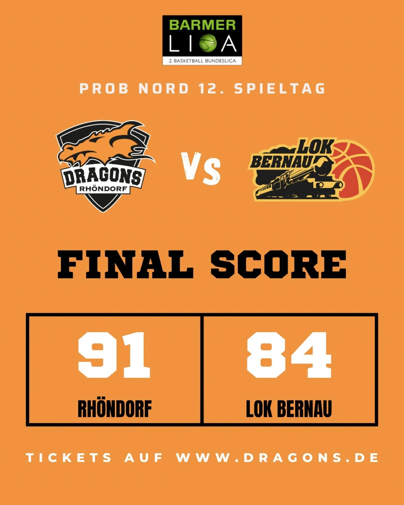 Angef&uuml;hrt von Juhwan Harris Dyson und Jorge Mejias zeigen wir eine starke Teamleistung und gewinnen das Heimspiel gegen @lokbernau nach Overtime mit 91:84. Top-Scorer wird Juhwan Harris Dyson mit 25 Punkten, 6 Rebounds und 5 Blocks. Jorge Mejias