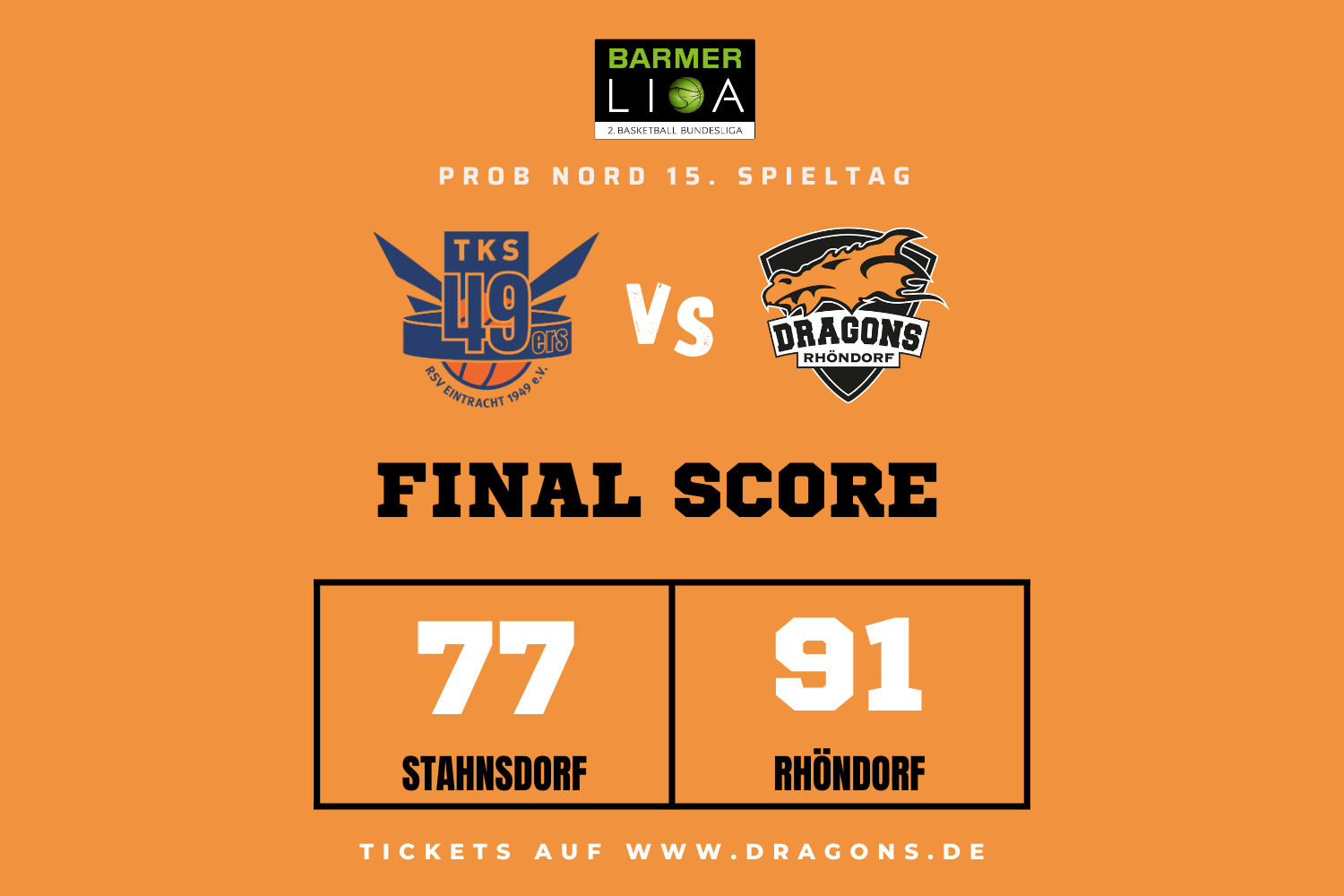 Dragons starten mit einem Sieg ins neue Jahr!