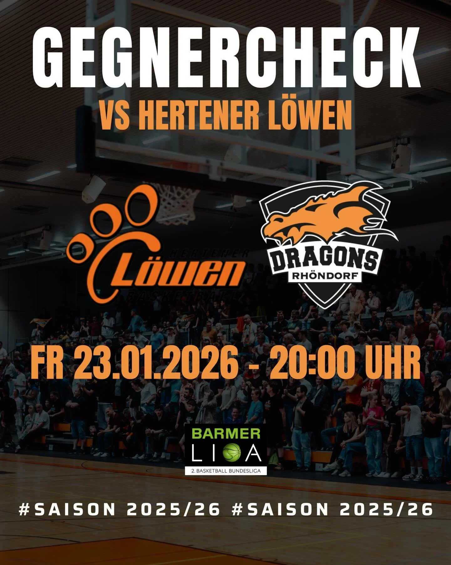 𝐆𝐄𝐆𝐍𝐄𝐑𝐂𝐇𝐄𝐂𝐊 𝐏𝐑𝐎𝐁

Diesen Freitag (20:00 Uhr) kommt es zum Duell zwischen unseren DRAGONS &amp; dem aktuell f&uuml;nftplatzierten der ProB Nord, den Hertener L&ouml;wen. Hier die wichtigsten Fakten zum sportlichen Gegner. 📊📃

❗️| 𝐋𝐢