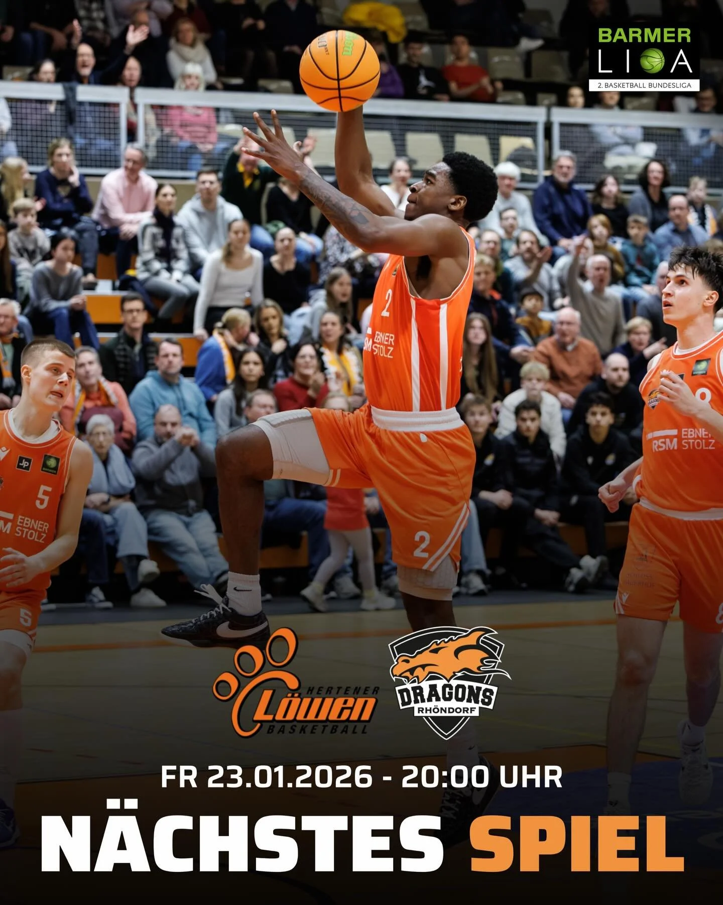 𝐌𝐢𝐭 𝐄𝐧𝐞𝐫𝐠𝐢𝐞 𝐮𝐧𝐝 𝐏𝐨𝐰𝐞𝐫 𝐝𝐢𝐞 𝐋&ouml;𝐰𝐞𝐧 𝐛&auml;𝐧𝐝𝐢𝐠𝐞𝐧! 

Am heutigen Freitag (23:01./20:00 Uhr) wartet das n&auml;chste Team aus dem Ruhrpott auf Rh&ouml;ndorf. Dann treffen die Dragons auf die L&ouml;wen. Herten ist als 