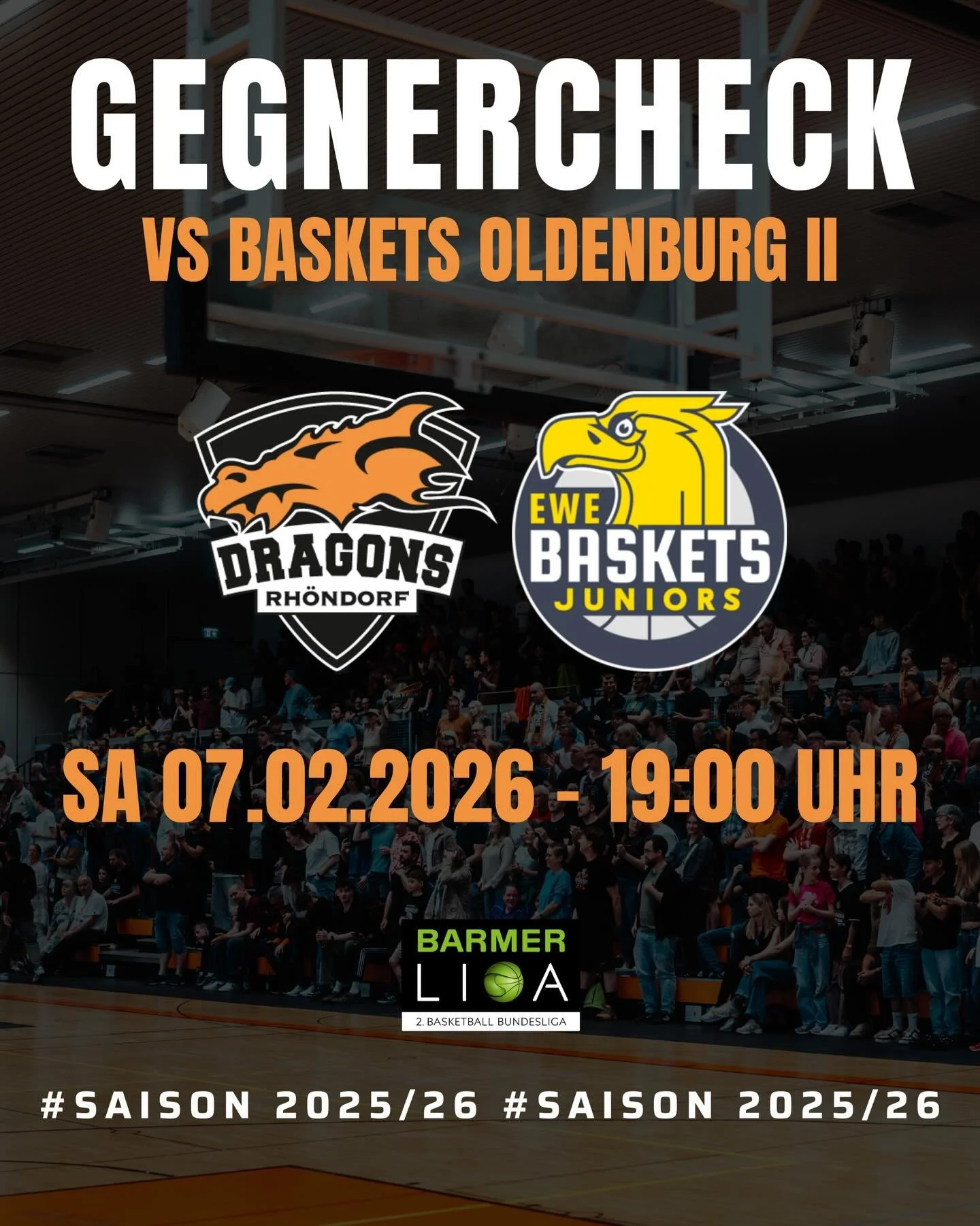 𝐆𝐄𝐆𝐍𝐄𝐑𝐂𝐇𝐄𝐂𝐊 𝐏𝐑𝐎𝐁

Diesen Samstag (19:00 Uhr) kommt es zum Duell zwischen unseren DRAGONS &amp; dem aktuell f&uuml;nftplatzierten der ProB Nord, den Baskets Juniors TSG Westerstede. Hier die wichtigsten Fakten zum sportlichen Gegner. 📊