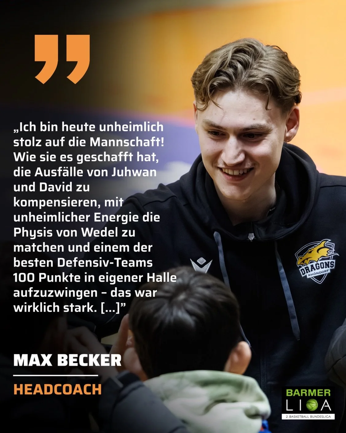 𝐒𝐓𝐀𝐓𝐄𝐌𝐄𝐍𝐓 𝐌𝐀𝐗 𝐁𝐄𝐂𝐊𝐄𝐑

&bdquo;Es ist f&uuml;r uns ein extrem wichtiger Ausw&auml;rtssieg, aber jetzt gilt es konsequent weiterzuarbeiten. Wir hoffen nat&uuml;rlich darauf, dass die beiden Verletzten m&ouml;glichst schnell zur&uuml;ck