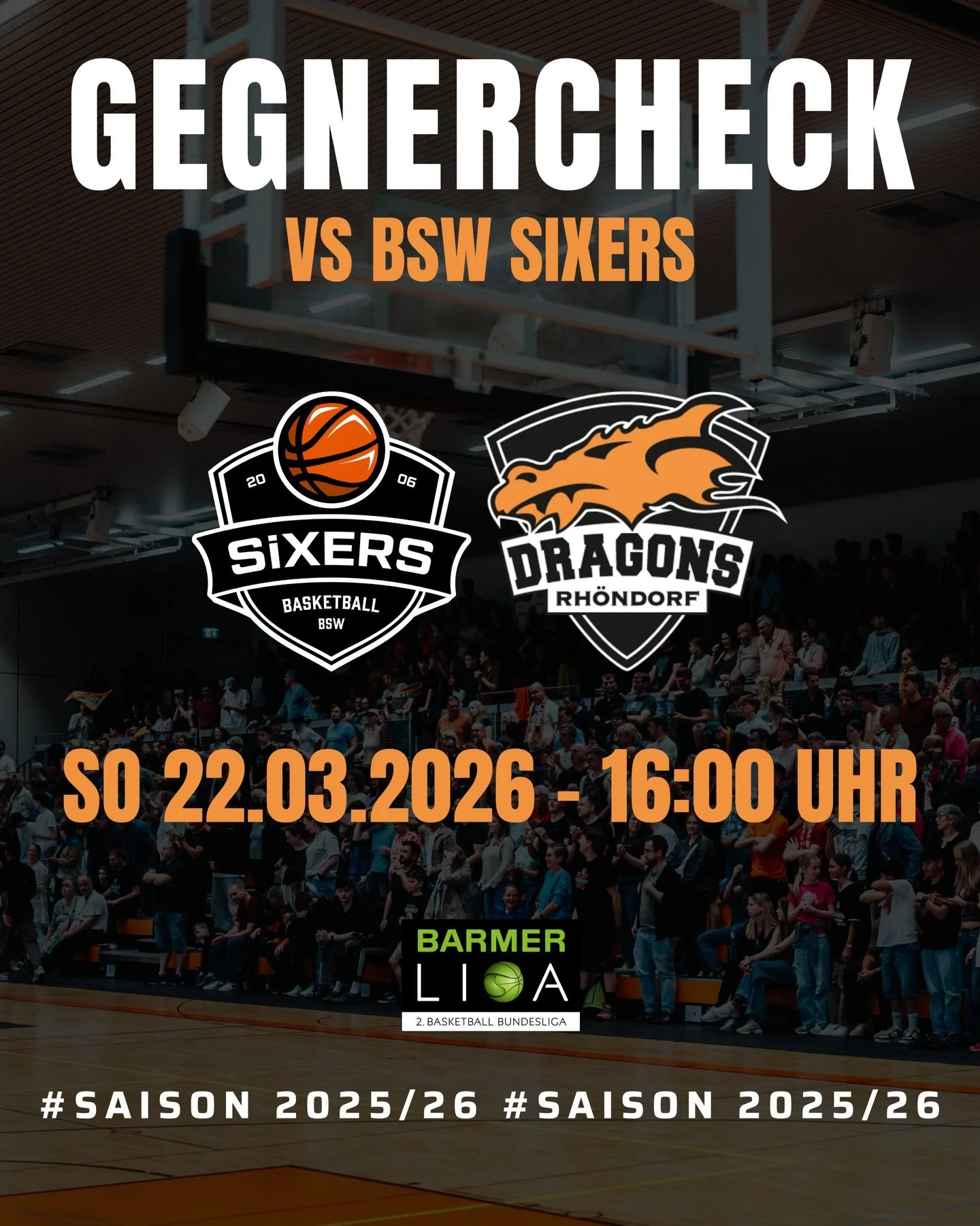 𝐆𝐄𝐆𝐍𝐄𝐑𝐂𝐇𝐄𝐂𝐊 𝐏𝐑𝐎𝐁

Diesen Sonntag (16:00 Uhr) kommt es zum Duell zwischen unseren DRAGONS &amp; dem aktuell zw&ouml;lftplatzierten der ProB Nord, den BSW Sixers. Hier die wichtigsten Fakten zum sportlichen Gegner. 📊📃

❗️| 𝐋𝐢𝐧𝐤 𝐳?