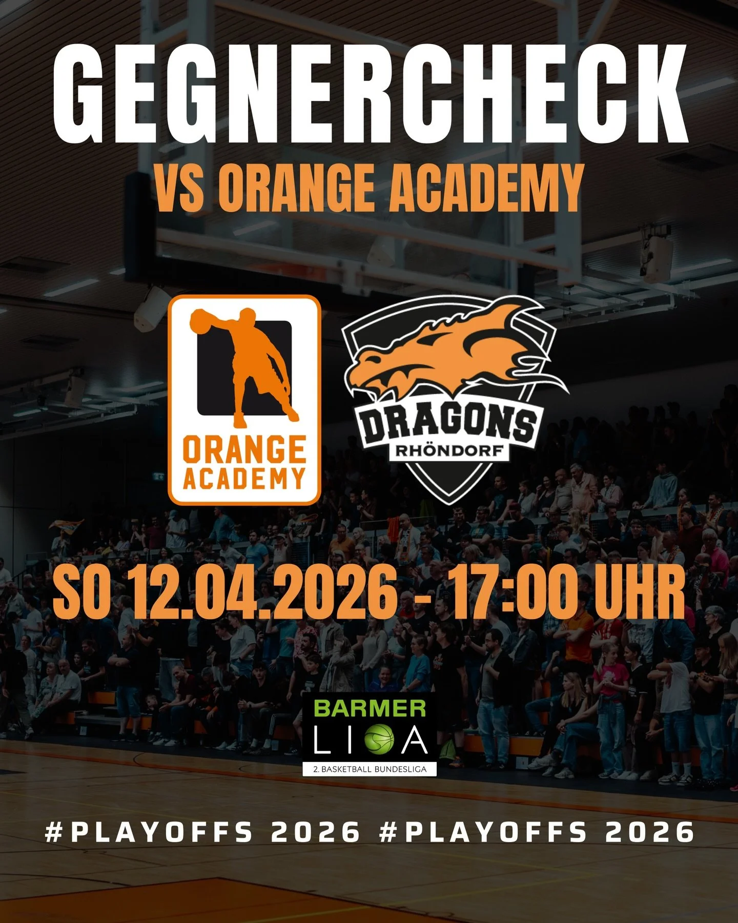 𝐆𝐄𝐆𝐍𝐄𝐑𝐂𝐇𝐄𝐂𝐊 𝐏𝐑𝐎𝐁

Diesen Sonntag (17:00 Uhr) kommt es zum ersten Playoff-Duell zwischen unseren DRAGONS &amp; dem erstplatzierten der ProB Nord, der Orange Academy. Hier die wichtigsten Fakten zum sportlichen Gegner. 📊📃

❗️| 𝐋𝐢𝐧𝐤