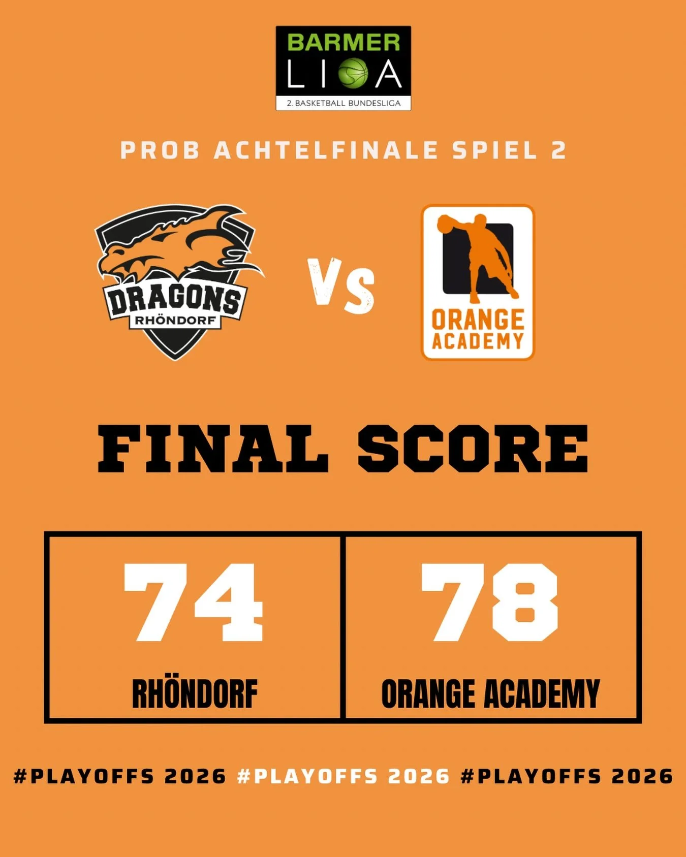 Wir k&auml;mpfen bis zur letzten Sekunde, m&uuml;ssen uns jedoch der @bbu01 schlussendlich im Spiel ungl&uuml;cklich mit 74:78 und in der Serie mit 0:2 geschlagen geben. Top-Scorer wird Duje Dujmovic mit 17 Punkten und 3 Assists. Dusan Ilic folgt mit