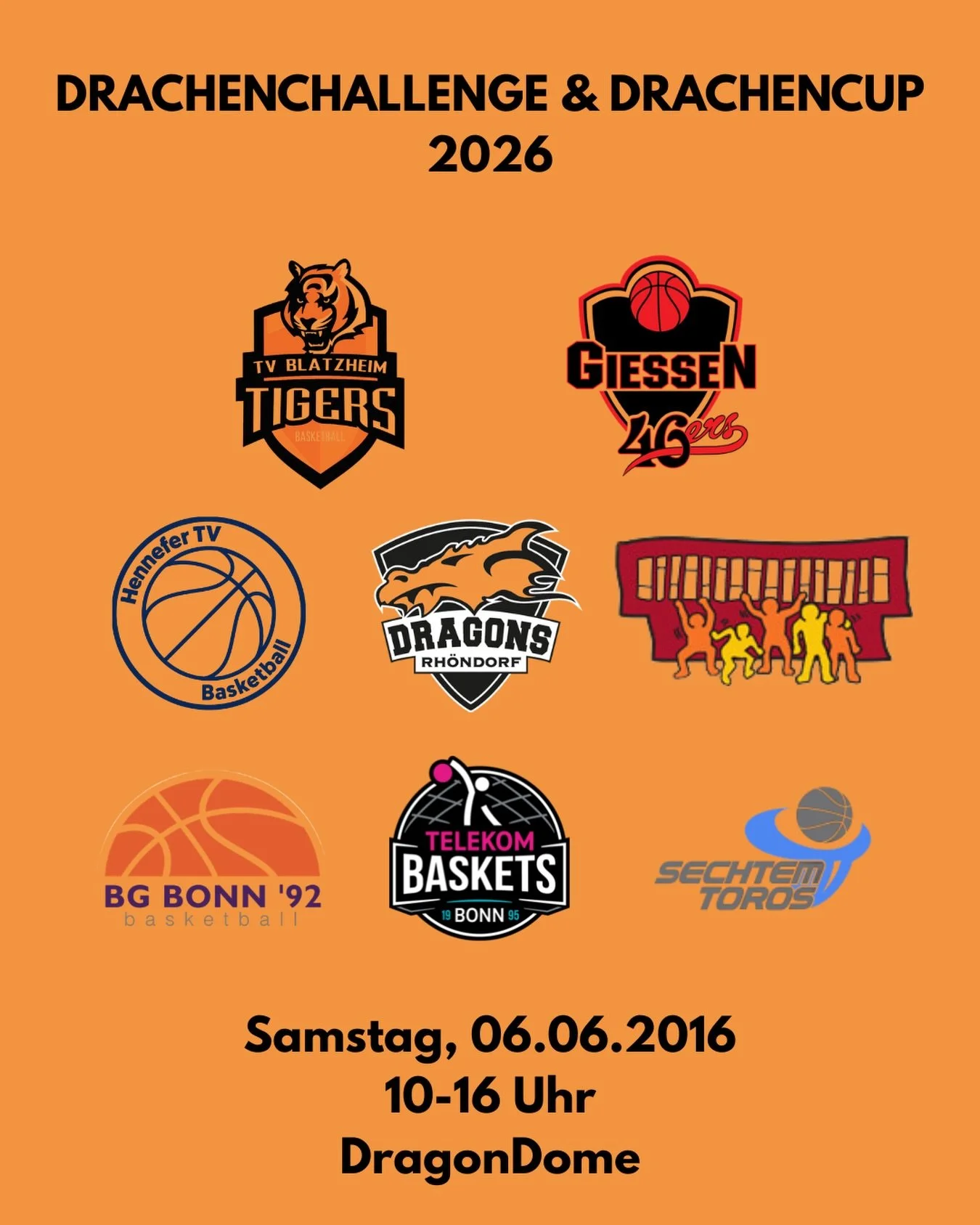 Drachenchallenge und Drachencup am Menzenberg

Am Samstag verwandelt sich die Menzenberger Halle wieder zum Epizentrum des Minibasketballs!

Vertreten sind 11 Teams aus 8 Vereinen, die sich mit ihren neuen U10 Teams einspielen wollen. 

Der Spa&szlig