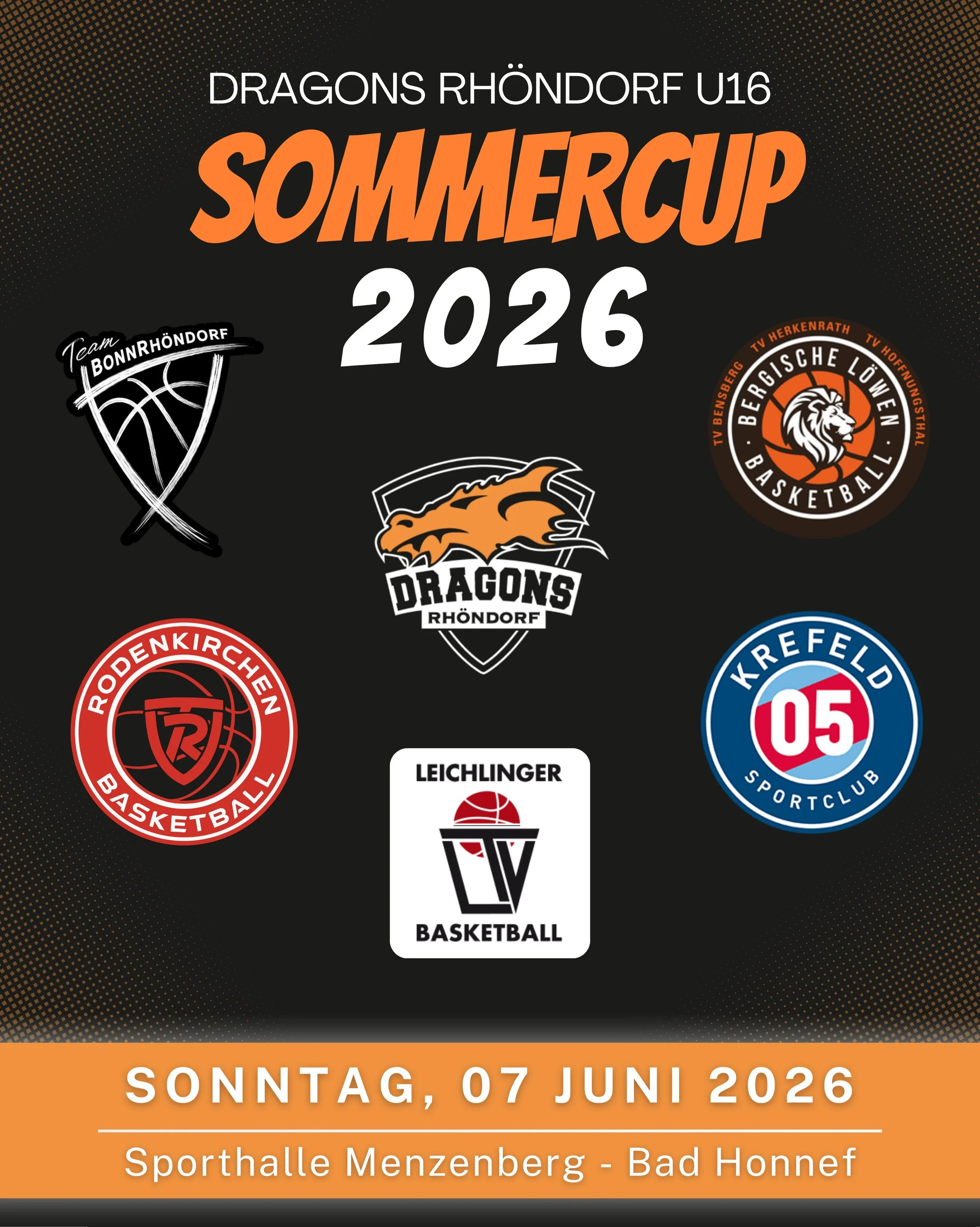 𝐃𝐫𝐚𝐠𝐨𝐧𝐬 𝐒𝐨𝐦𝐦𝐞𝐫𝐜𝐮𝐩 𝟐𝟎𝟐𝟔

Am Sonntag, den 07. Juni 2026 geht der Dragons Sommercup in seine zweite Auflage: Nach der erfolgreichen Premiere im vergangenen Jahr l&auml;dt die U16.1 der Dragons Rh&ouml;ndorf erneut zum eigenen Vorbere