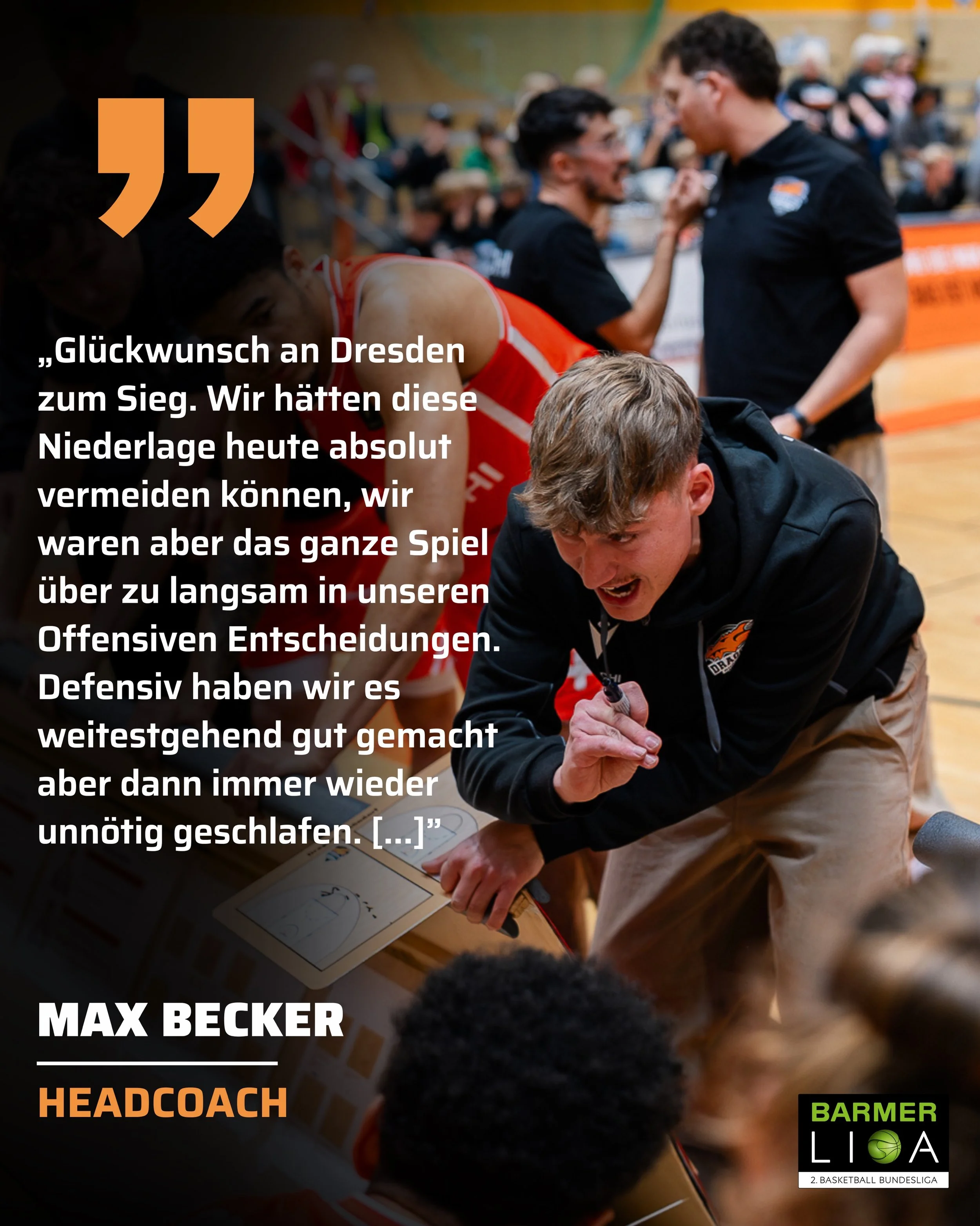 𝐒𝐓𝐀𝐓𝐄𝐌𝐄𝐍𝐓 𝐌𝐀𝐗 𝐁𝐄𝐂𝐊𝐄𝐑

&bdquo;Ein vermeidbarer R&uuml;ckschlag, dennoch stehen wir immer noch erst am Anfang und werden unsere Schl&uuml;sse ziehen, um am Samstag gegen Leverkusen f&uuml;r den Heimsieg zu spielen.&ldquo;

Die Ausf&au