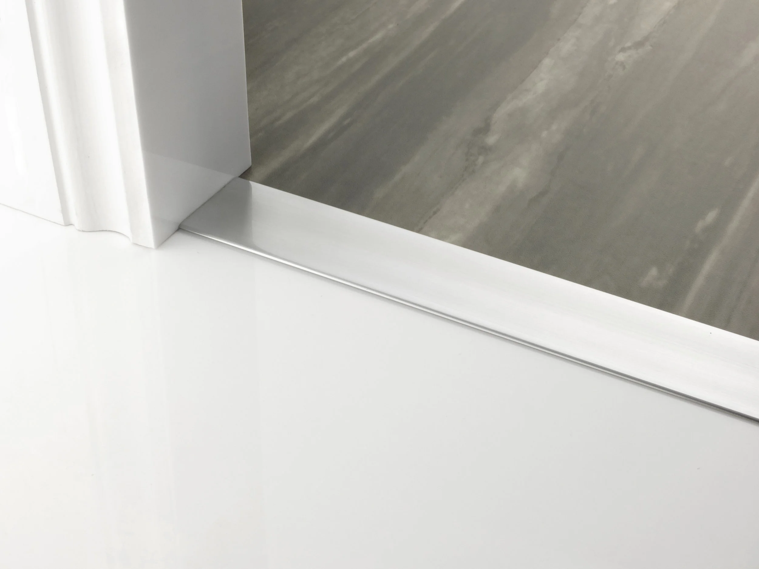 Self Stick Metal Transition Brushed Chrome