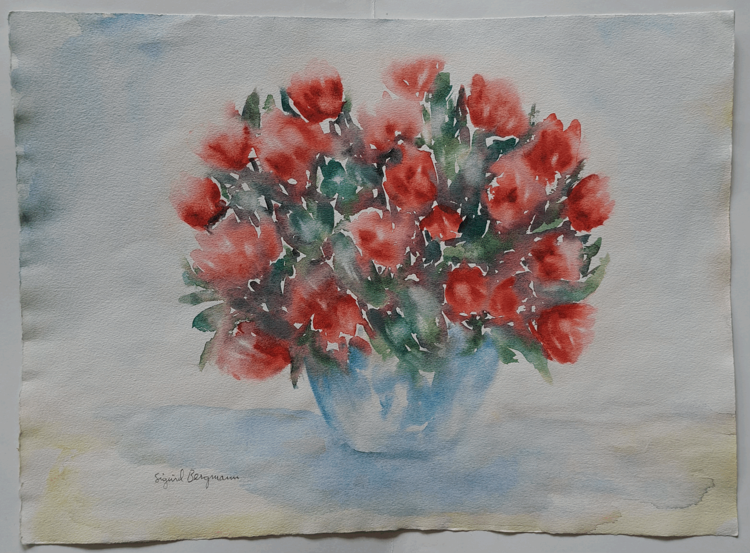 Tulips In The Blue Vase