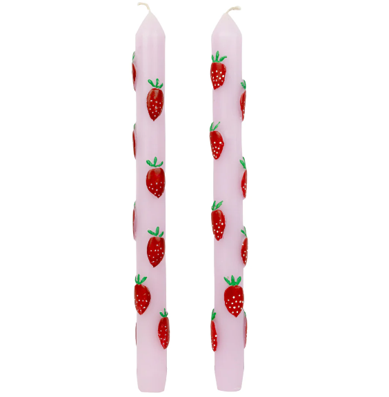 Statement Strawberry Lilac Dinner Candles - 2 Pack