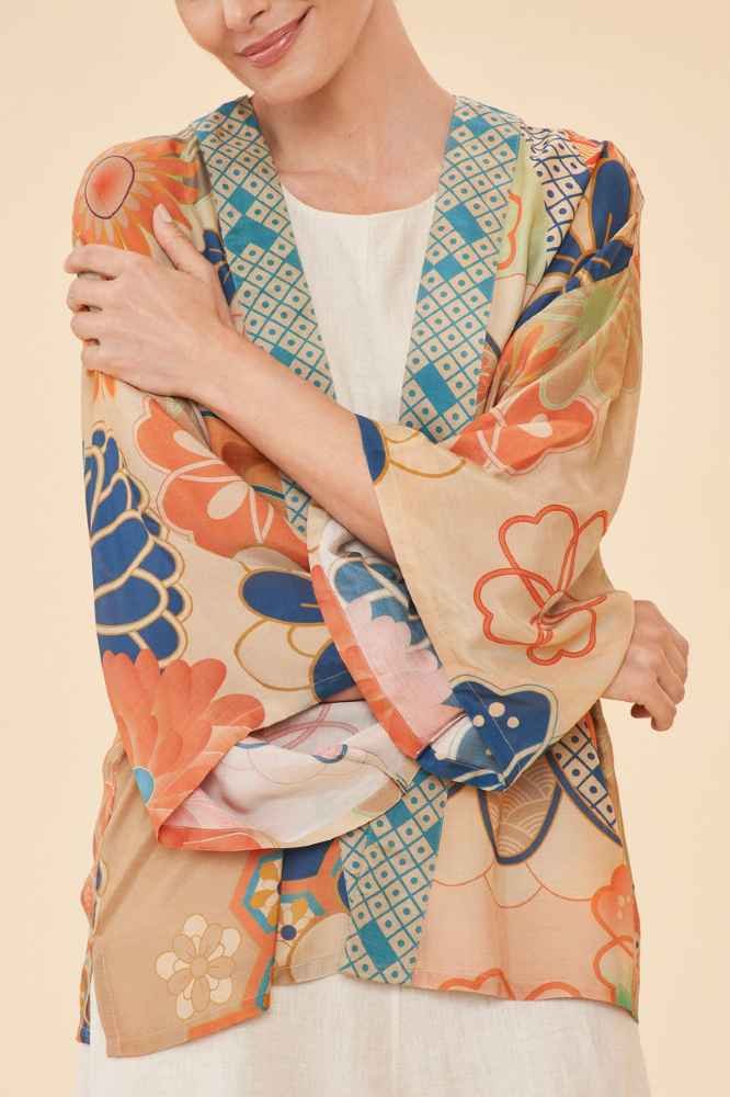 Floral Kimono Jacket - Heather — Willow Boutique
